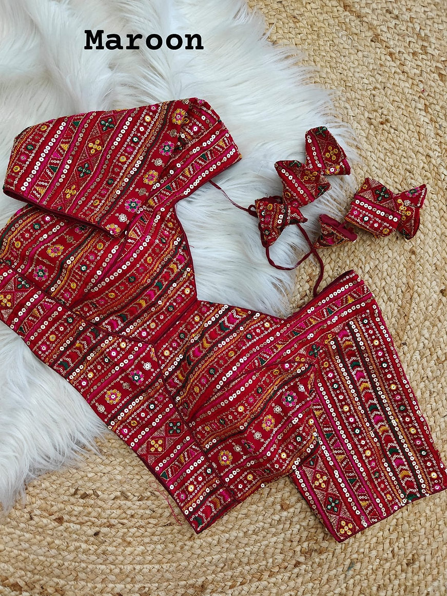 GEORGETTE BEAUTIFUL HANDWORK BLOUSE - Pink