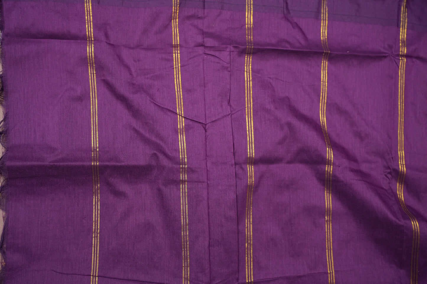 Temple Border Silk Cotton Saree - Peach and Purple Combination