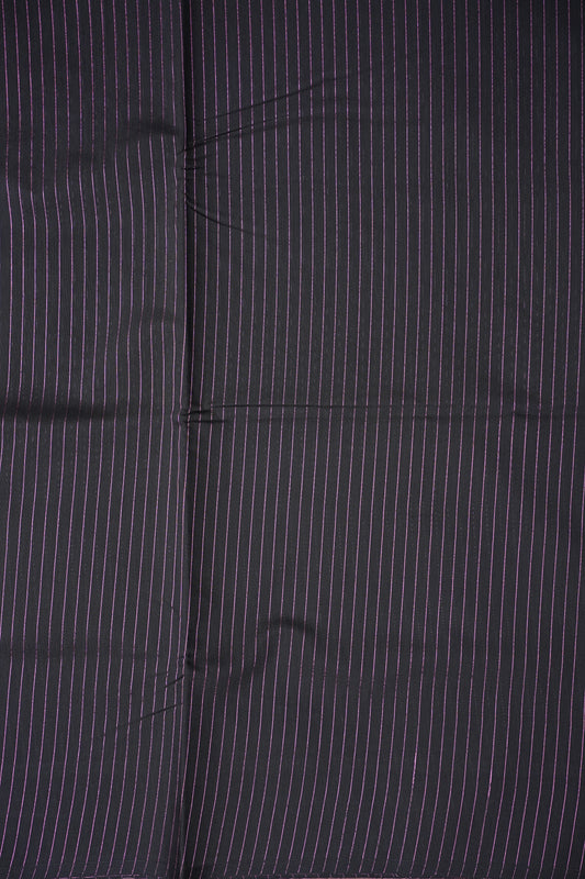 Tissued Silk Cotton Saree - Black and Rose Gold