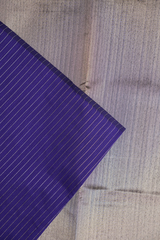 Tissued Silk Cotton Saree - Blue and Silver