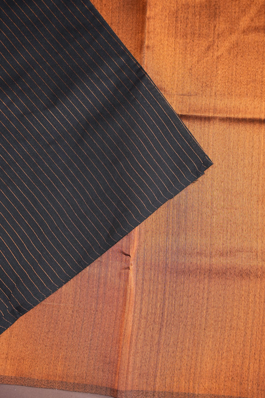 Tissued Silk Cotton Saree - Black and Copper
