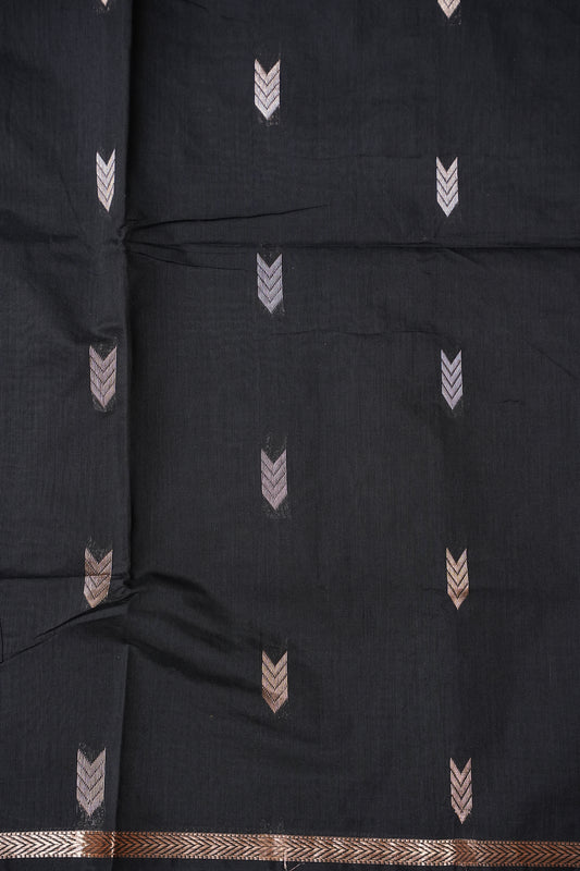 Maheshwari Silk Cotton Saree - Black