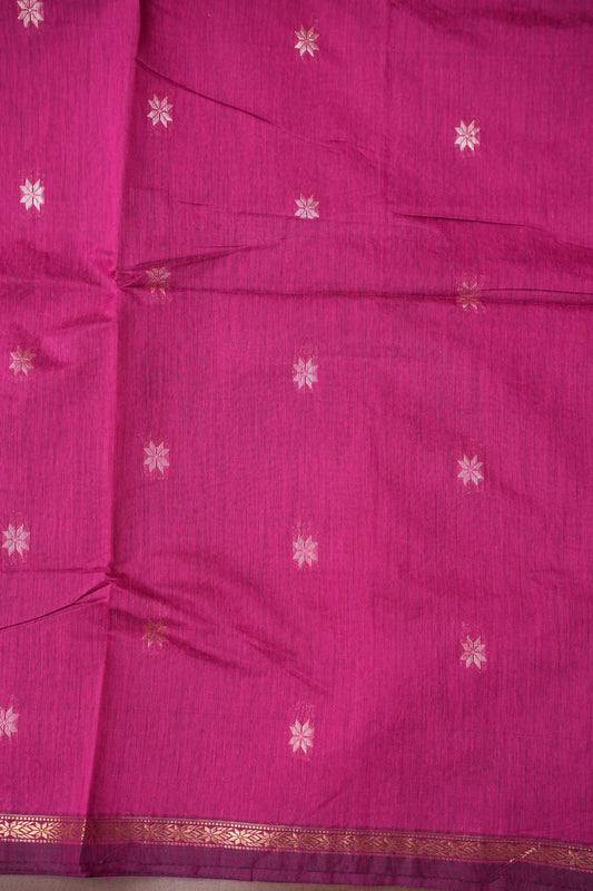 Maheshwari Silk Cotton Saree - Pink