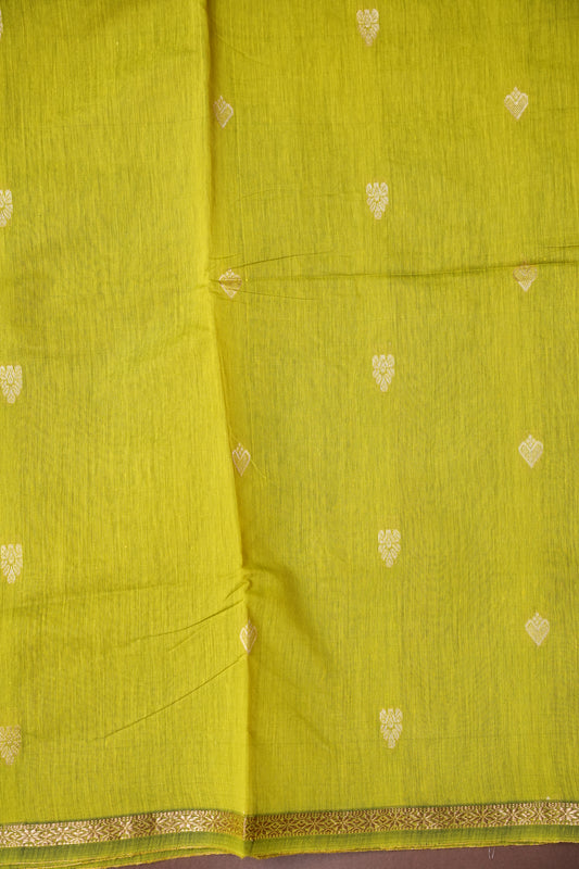 Maheshwari Silk Cotton Saree - Green and Black