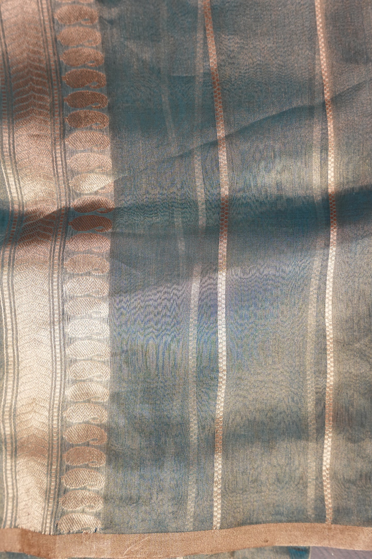 Pastel Blue Tissue Organza Pure Silk Saree