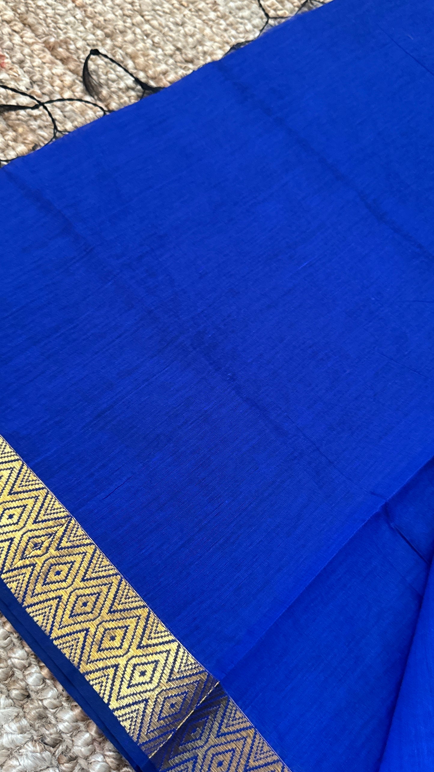 Purely Hand-Woven - Royal Blue Cotton Silk Saree
