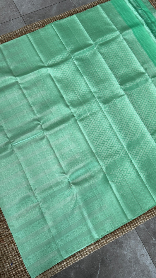 Pure Kanchivaram Silk Saree β Mint / Sea Green Elegance Woven in Tradition