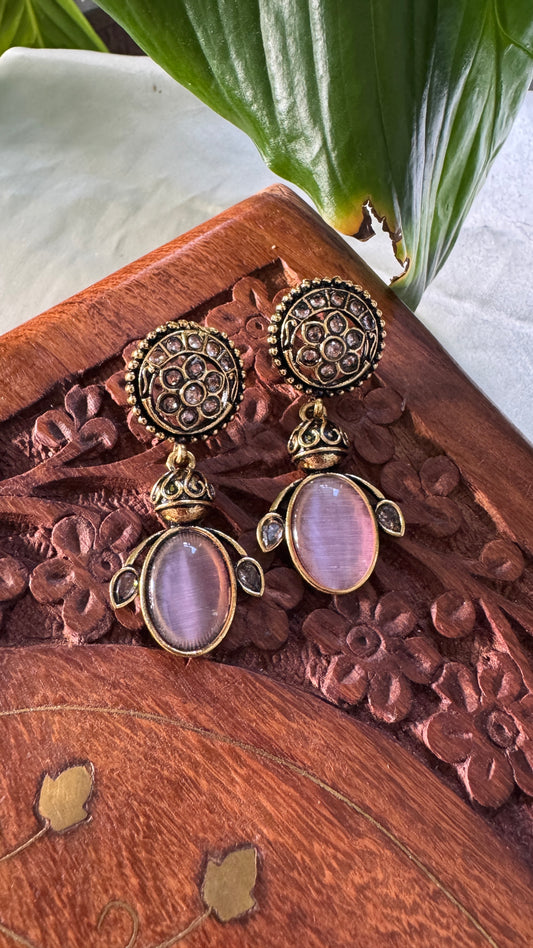 Gorgeous Designer Hangings Set - Baby Pink Stone