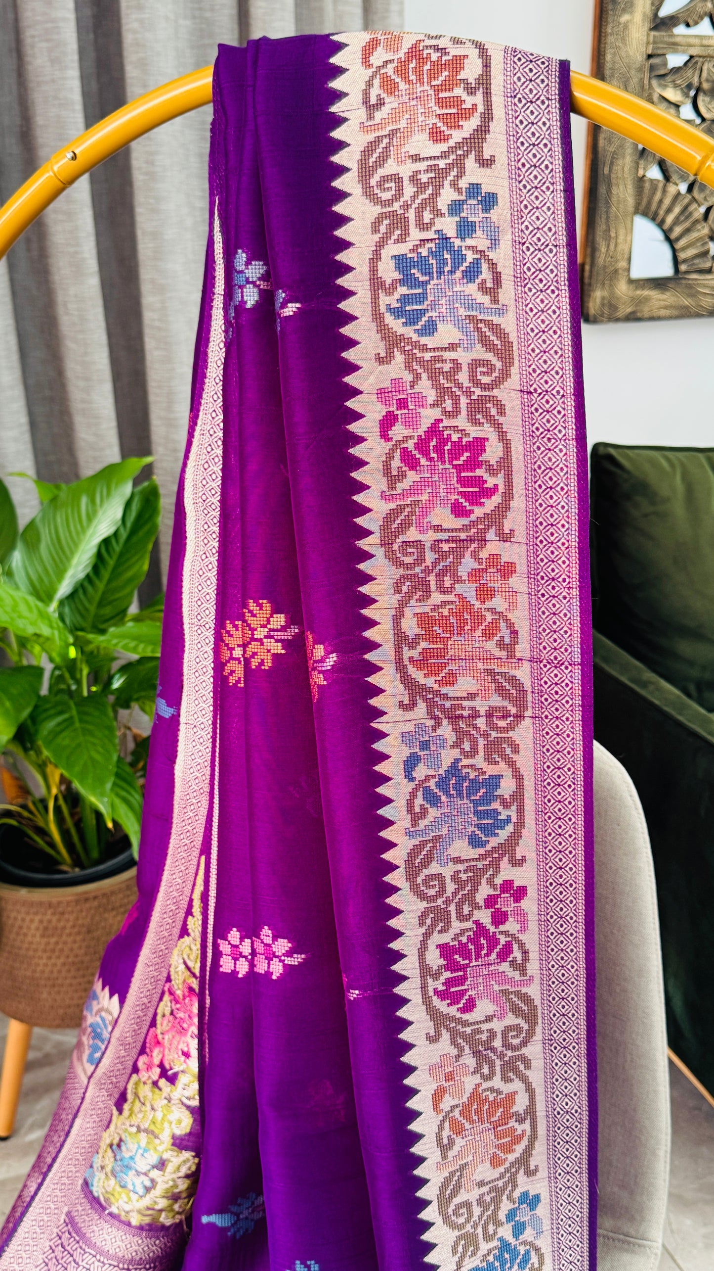 Tussar Raw Silk Handloom – Purple