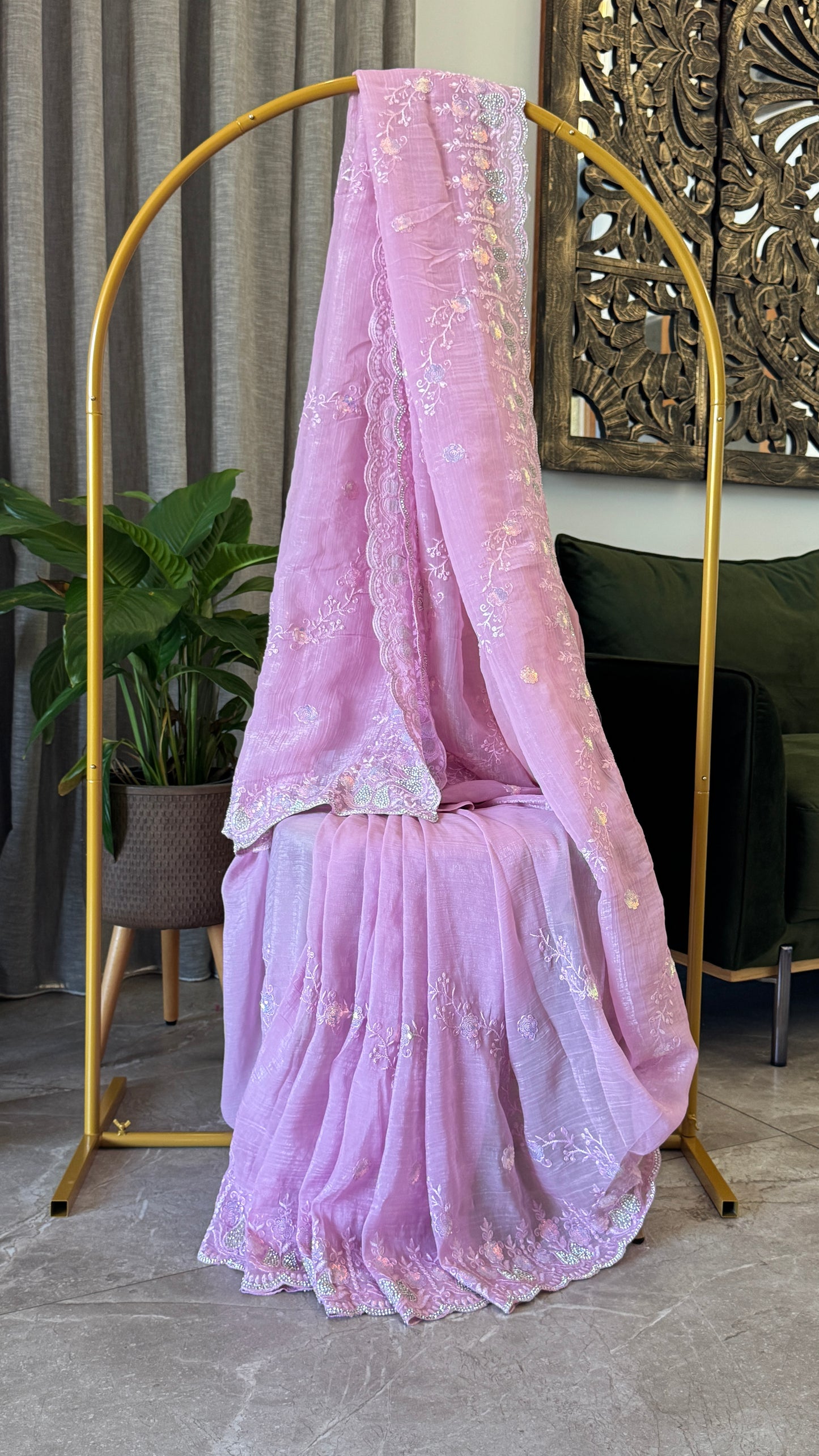 Party Wear Saree - Baby Pink