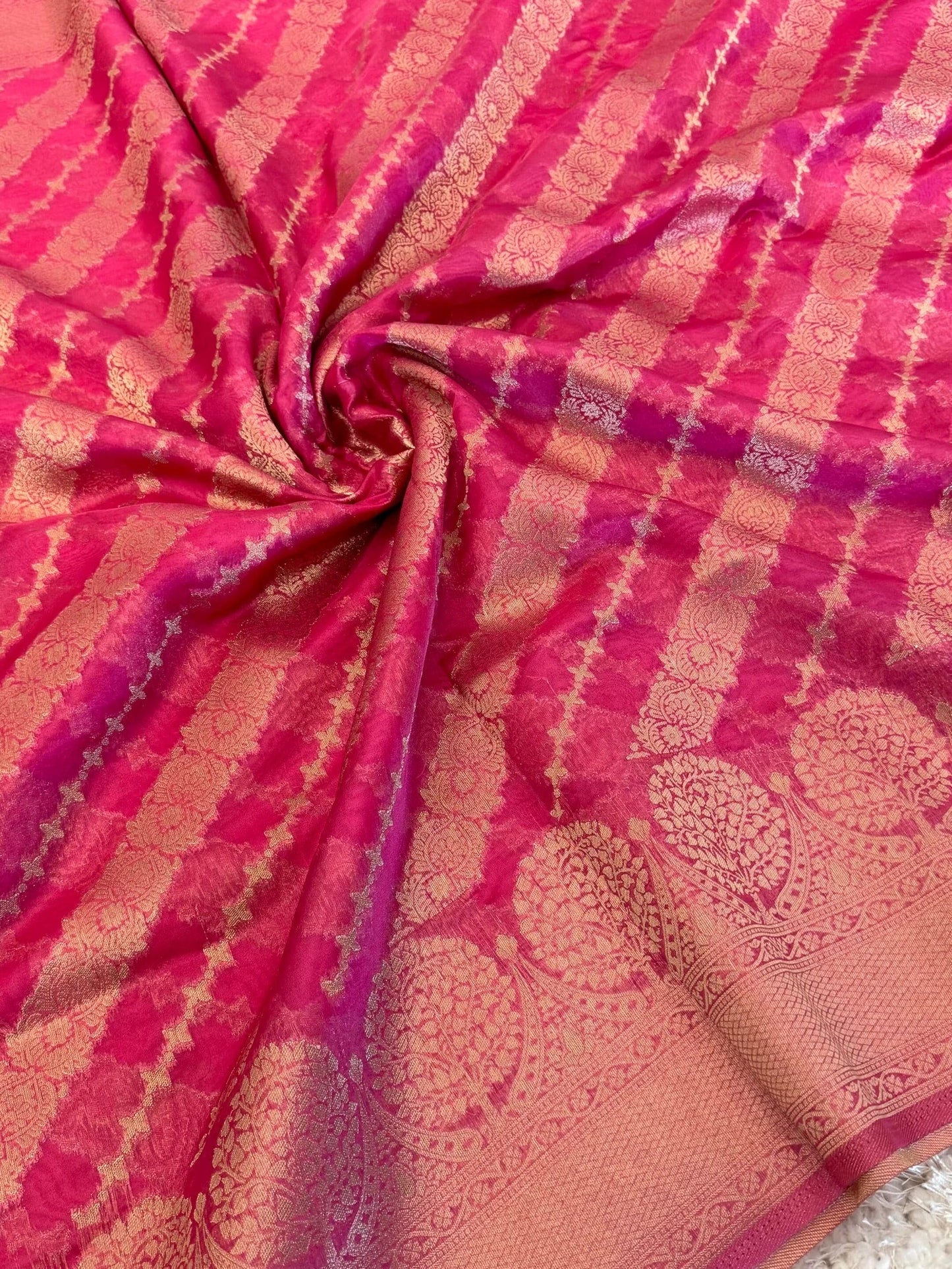 Pure Organza Silk Saree – PINK