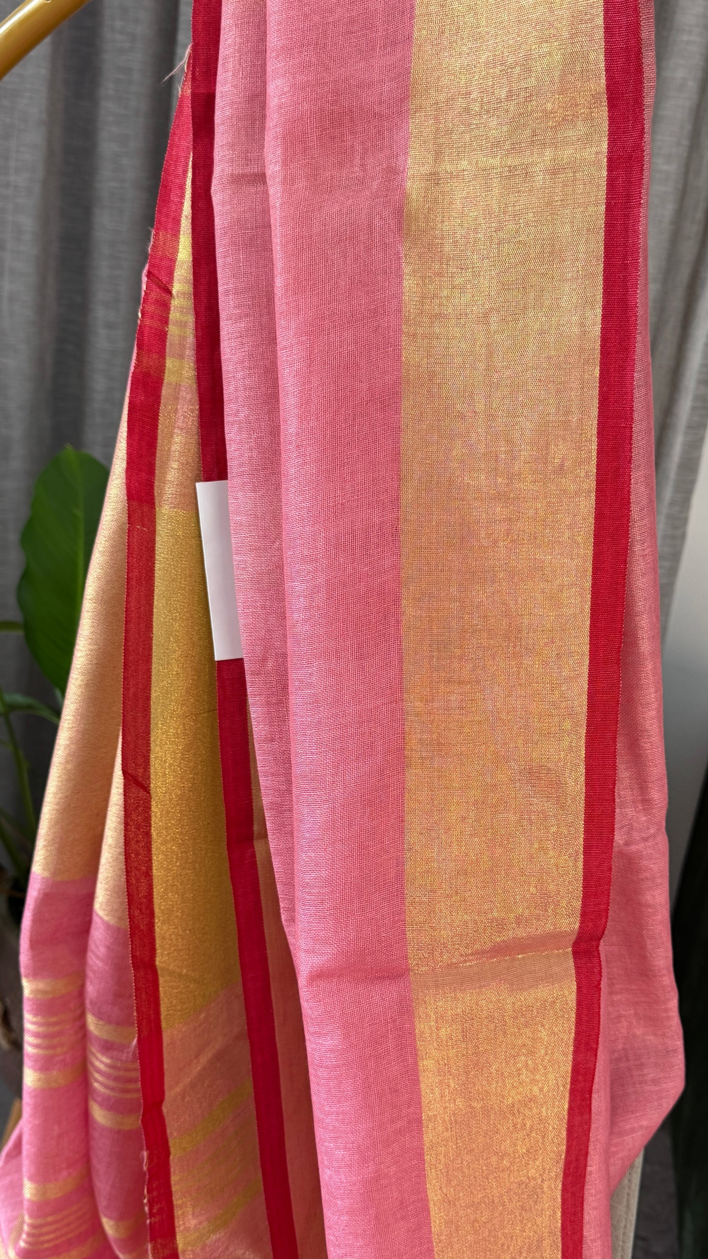 Pure Linen Saree - Pink
