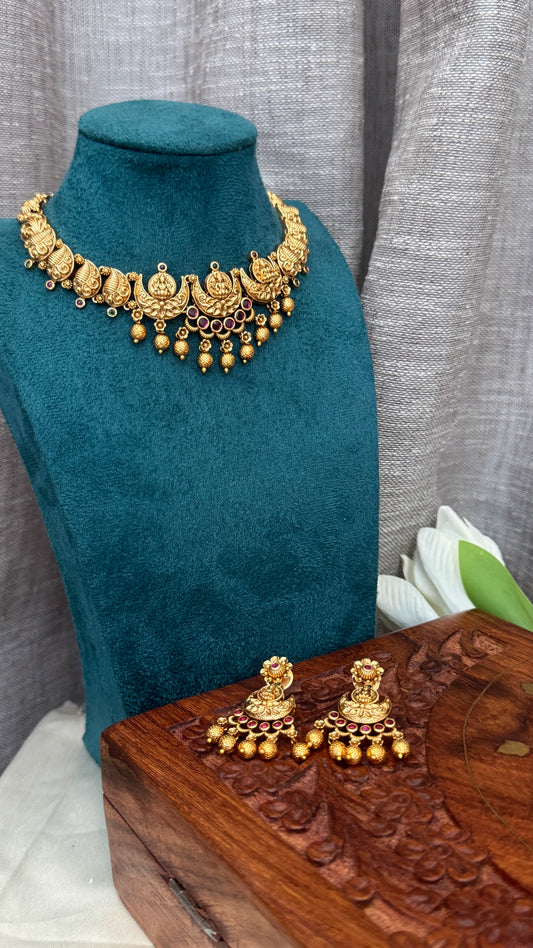 Lakshmi With Moon Design Choker set