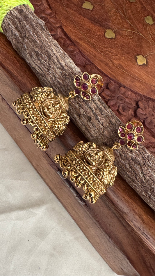 Lakshmi Gold Ruby Studded Jhumka