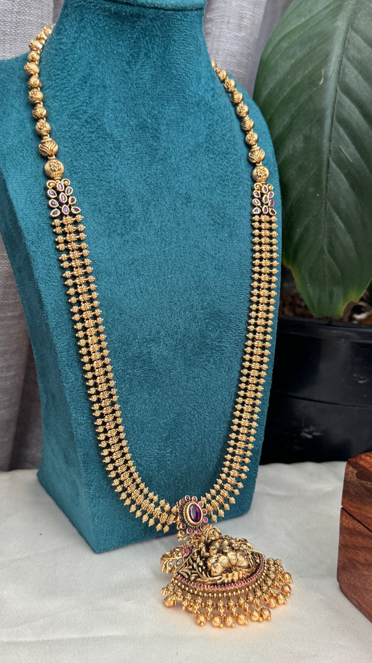 Unique Long Lakshmi Temple Haar Jewellery Set
