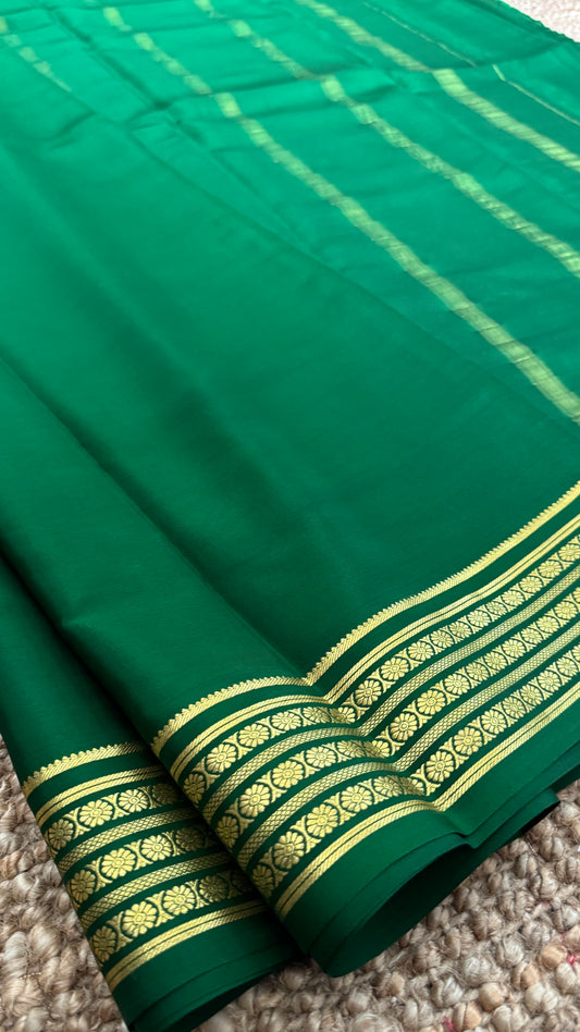 Pure Mysore Silk Sarees - Bottle Green