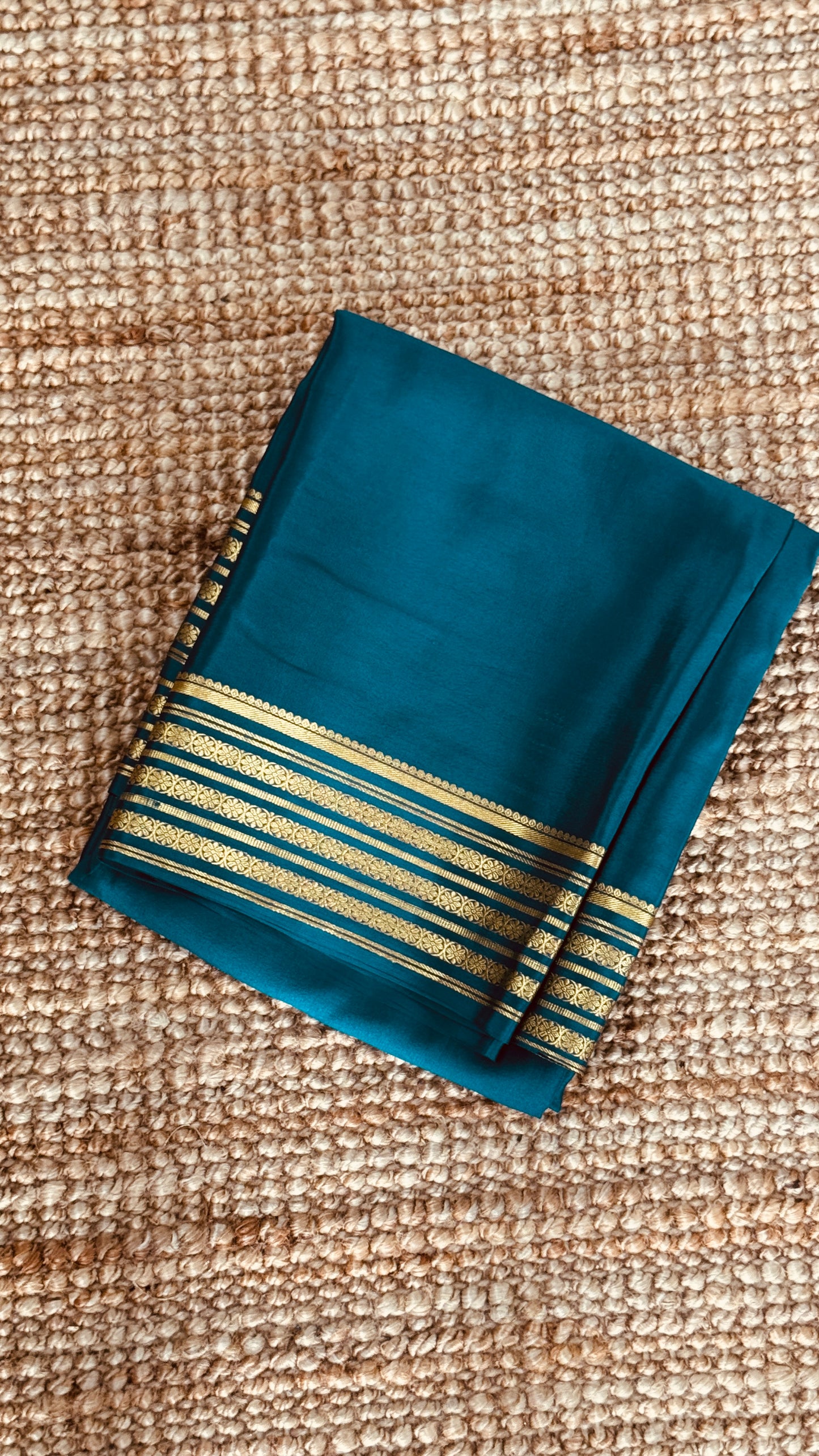 Pure Mysore Silk Sarees - Peacock Blue