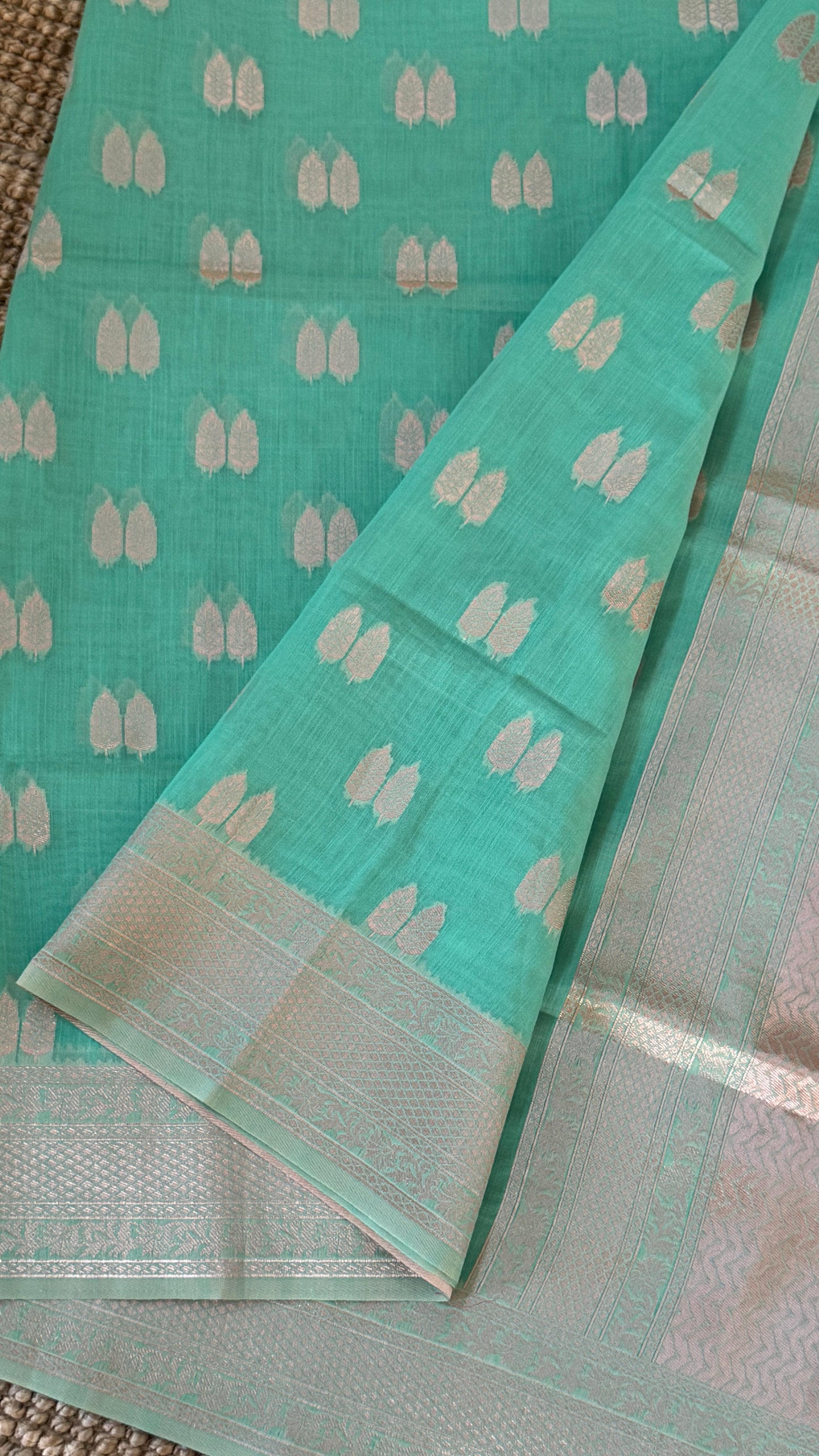 Cotton Silk Saree β Purple with Rose gold Zari