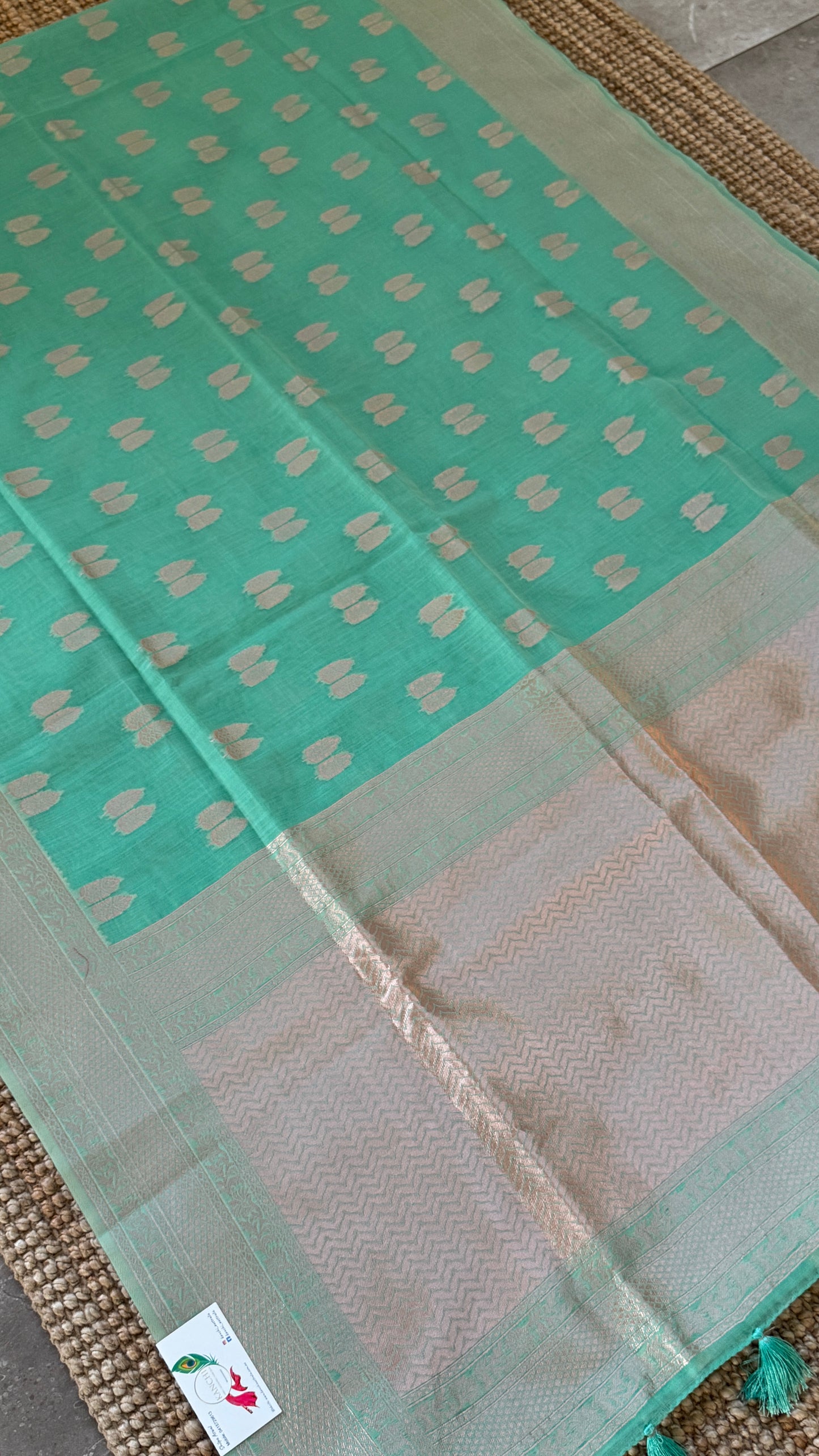 Cotton Silk Saree β Purple with Rose gold Zari