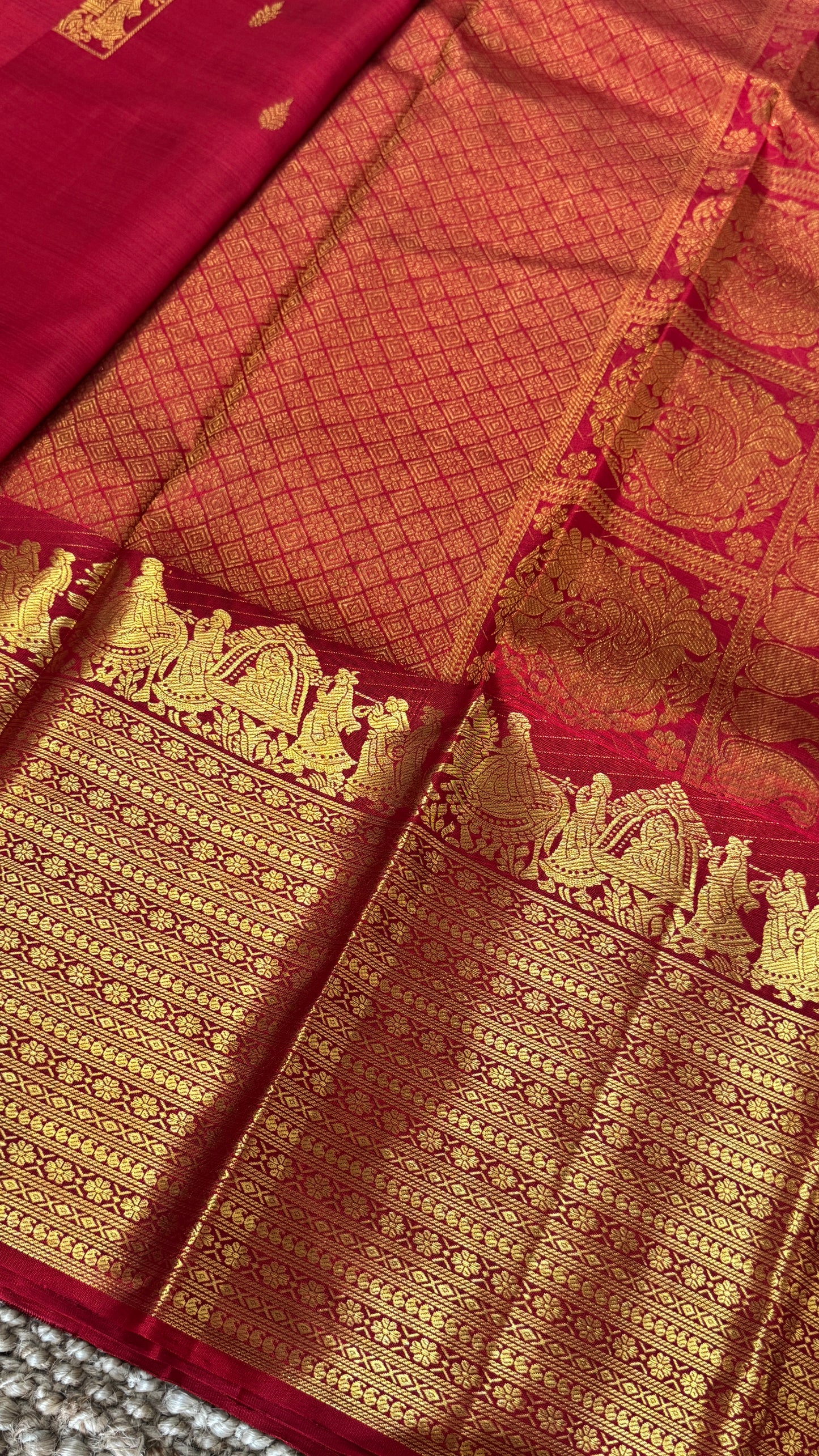 Bridal KANJIVARAM PURE SILK SAREE in DEEP Red