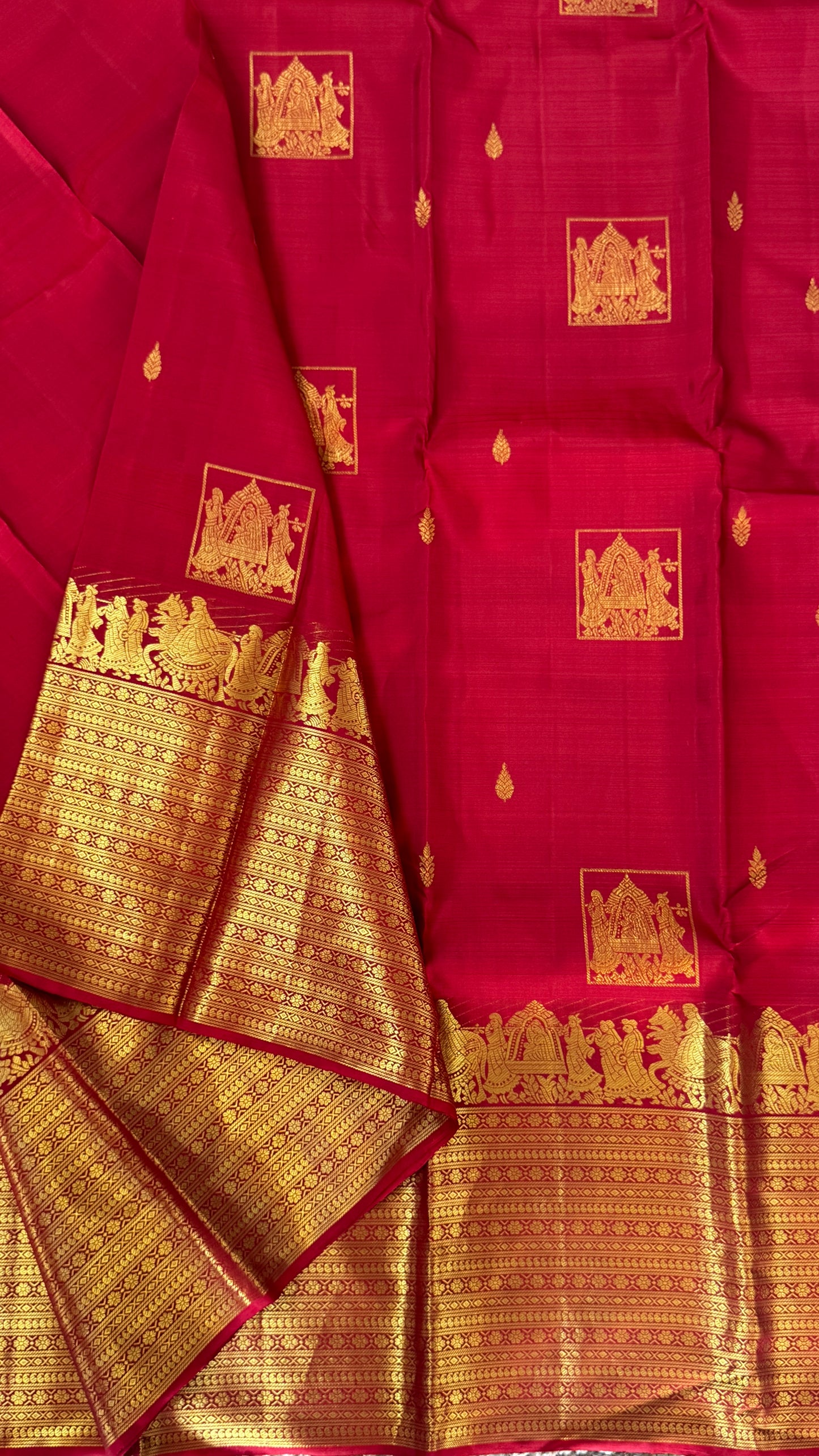 Bridal KANJIVARAM PURE SILK SAREE in DEEP Red