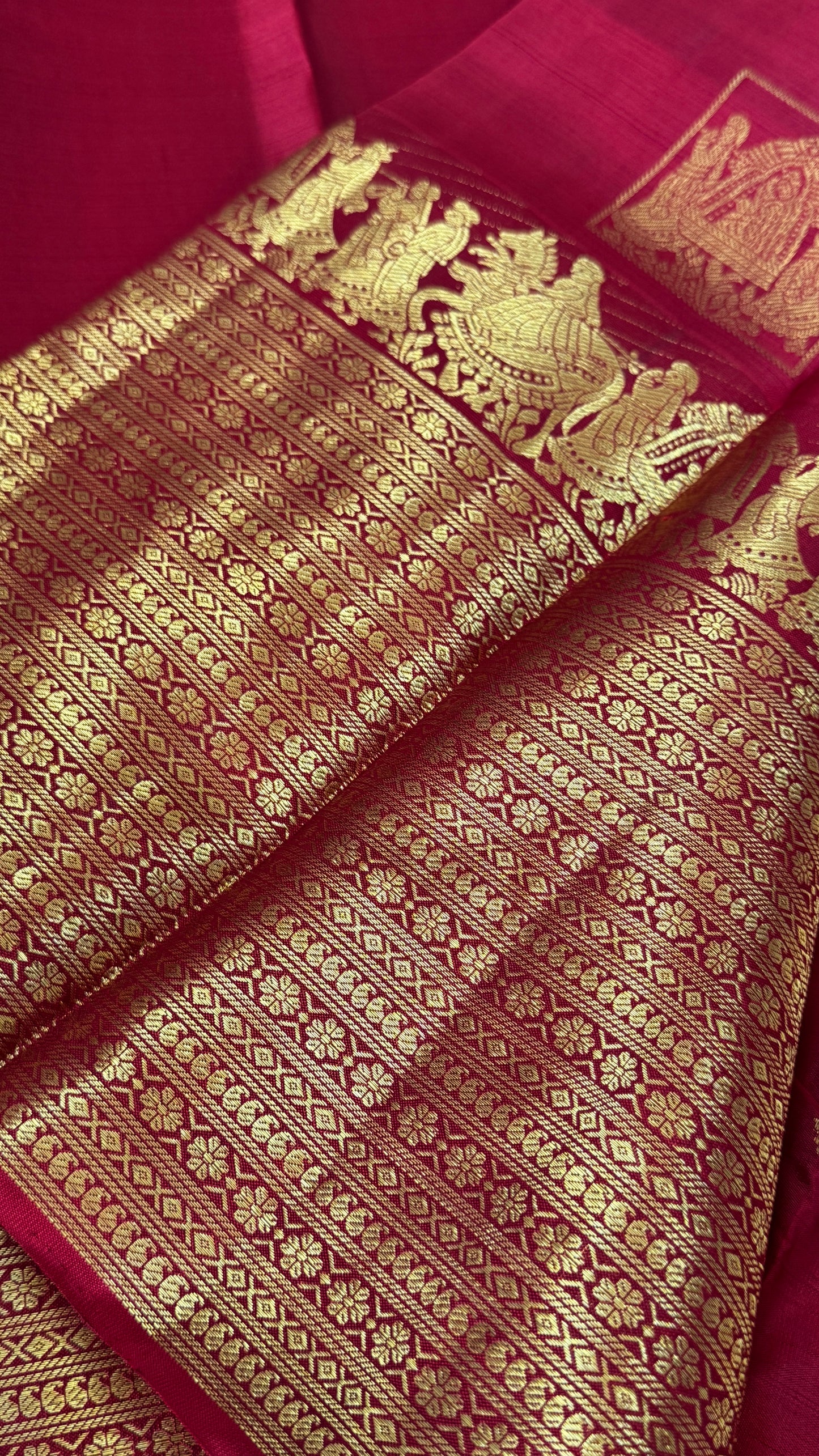 Bridal KANJIVARAM PURE SILK SAREE in DEEP Red