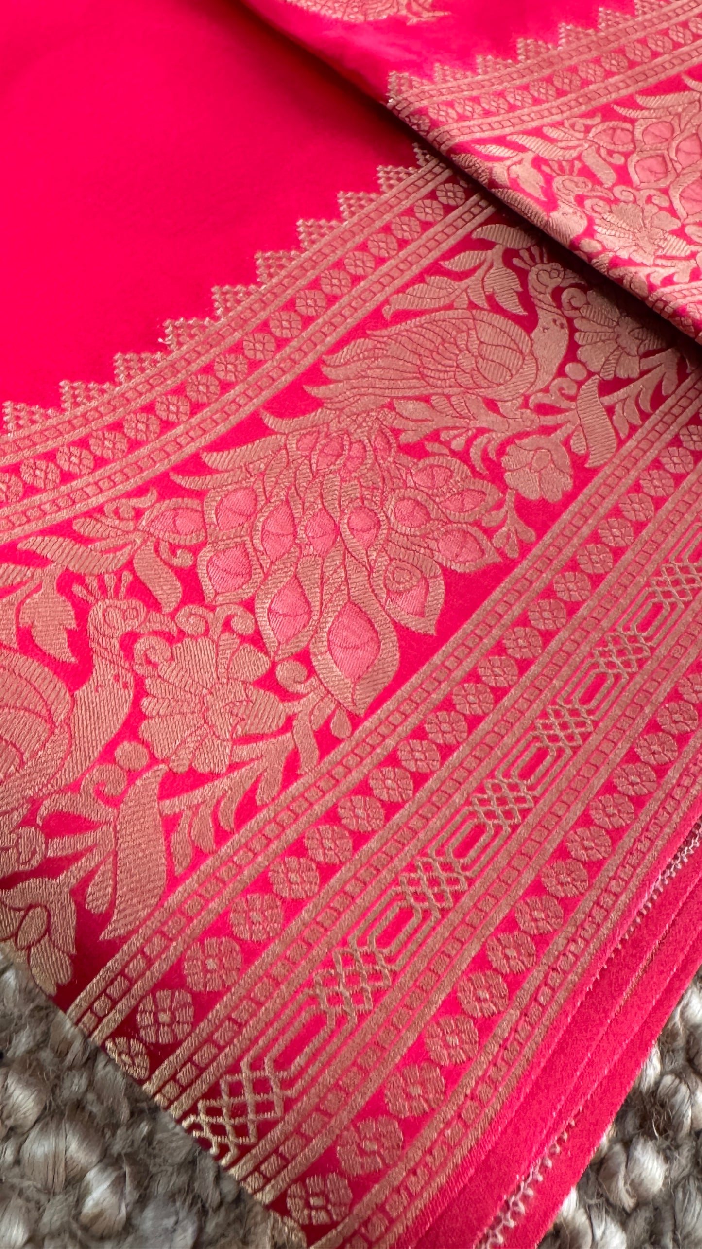 Pure Satin Viscose Silk Banarasi Sarees - Pink