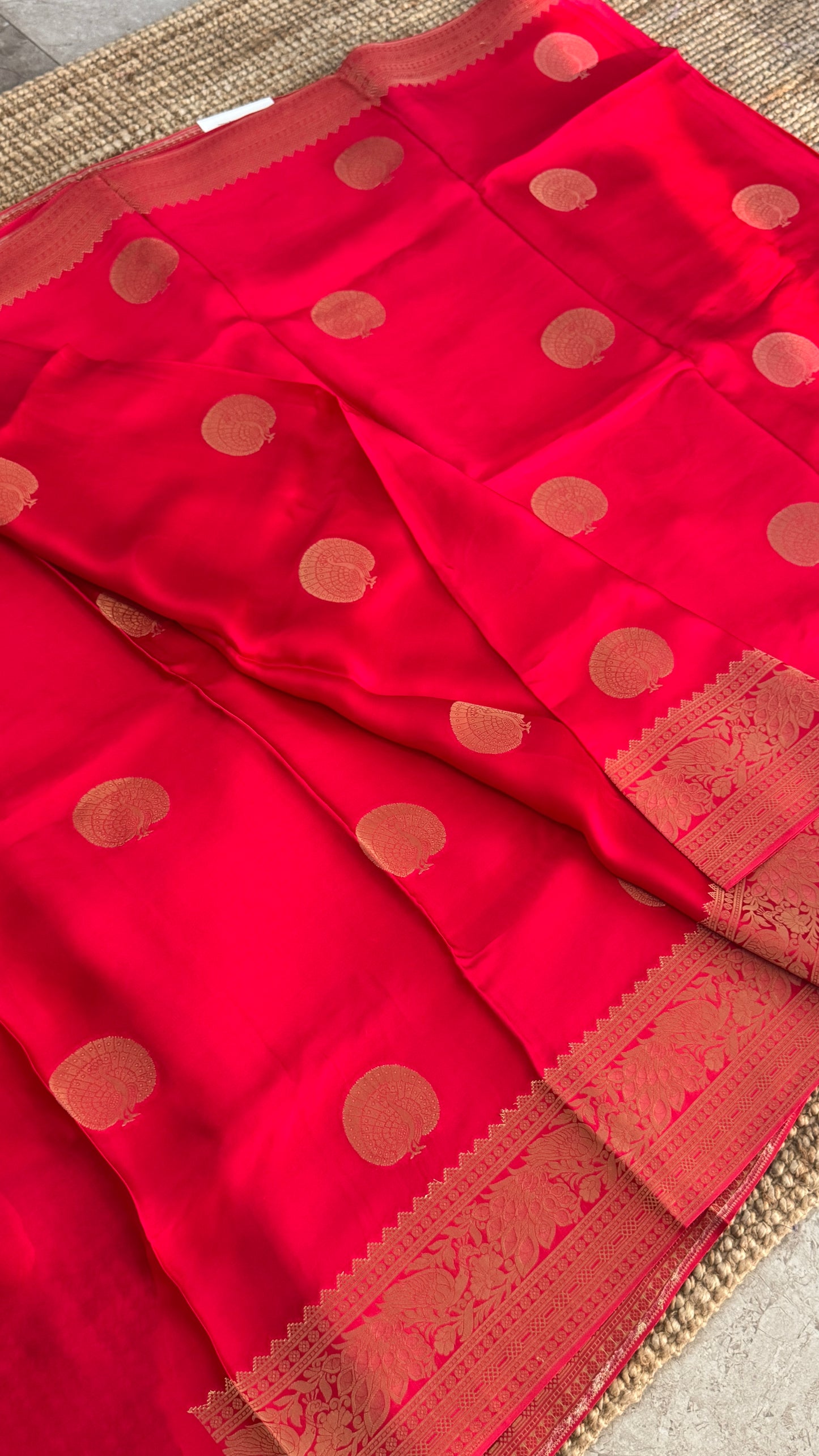 Pure Satin Viscose Silk Banarasi Sarees - Pink