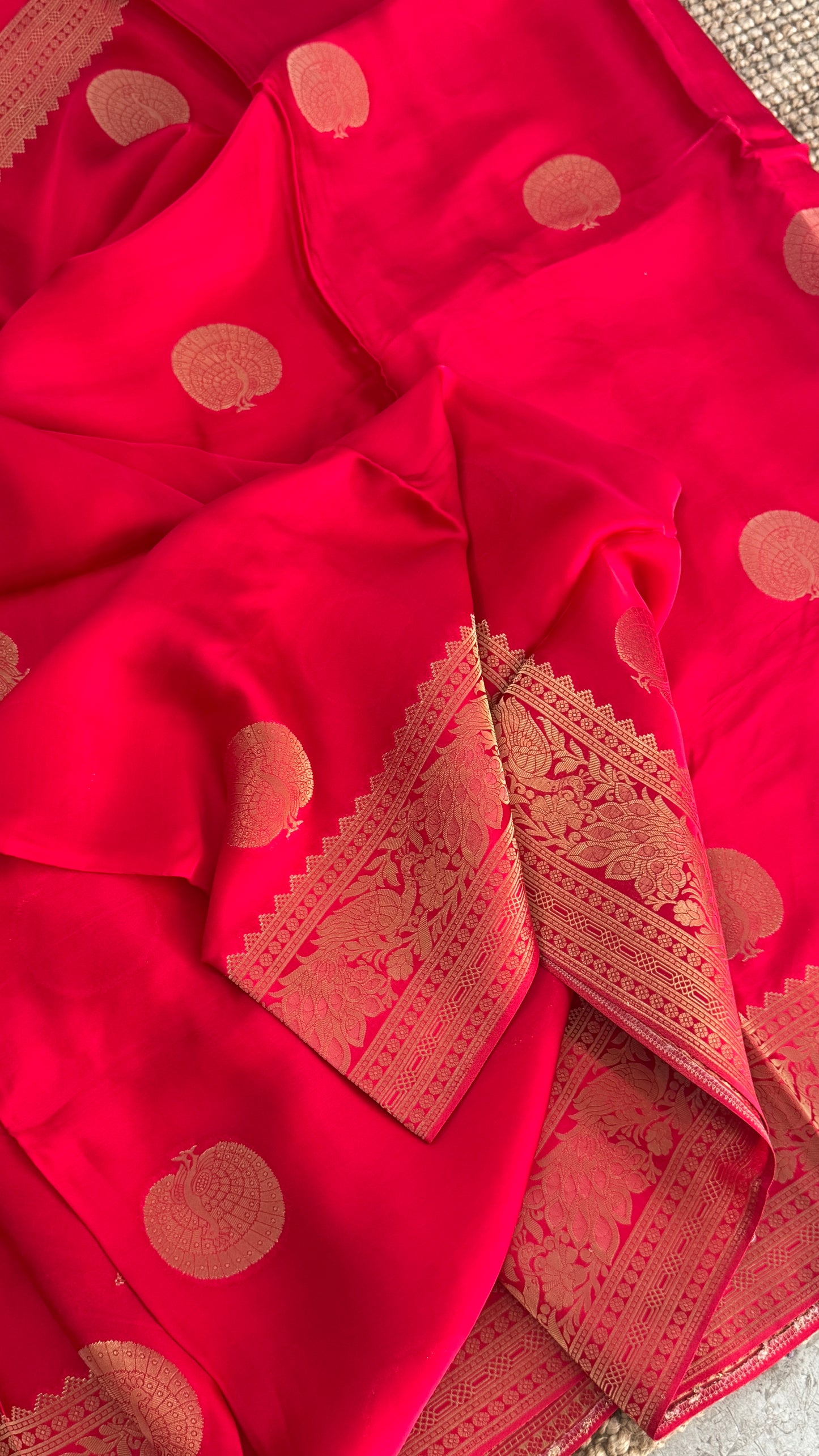 Pure Satin Viscose Silk Banarasi Sarees - Pink