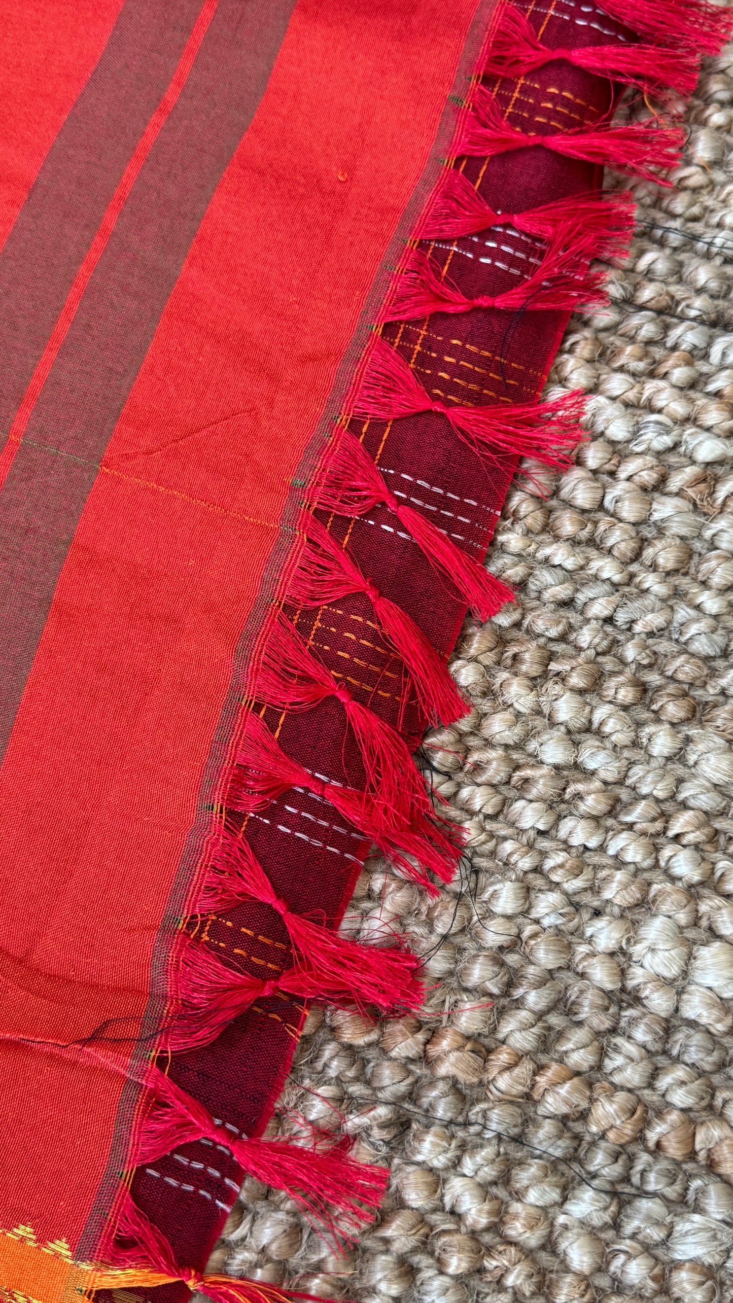 Traditional Ilkal Saree – Maroon with Mustard Border & Pallu