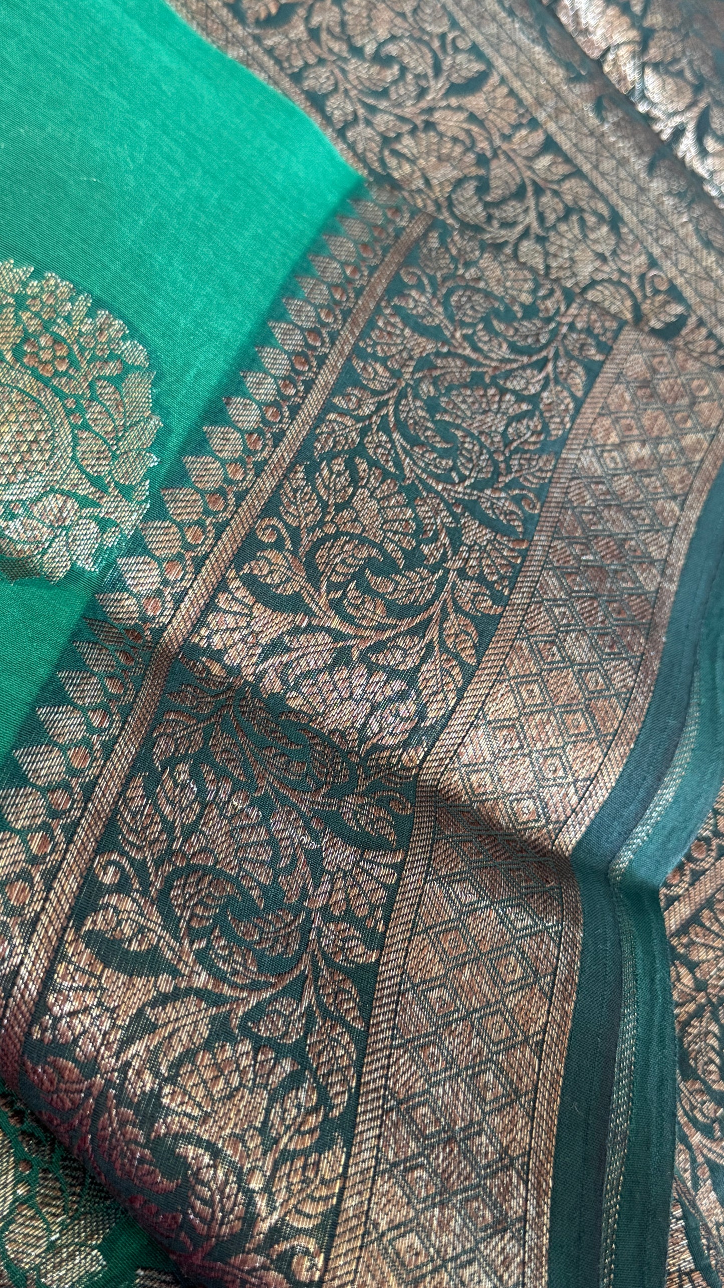 Pure Chanderi Cotton Saree – Antique Borders