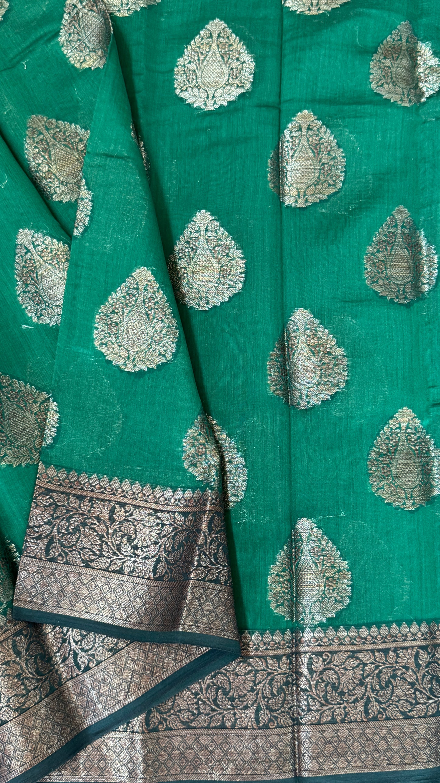Pure Chanderi Cotton Saree – Antique Borders