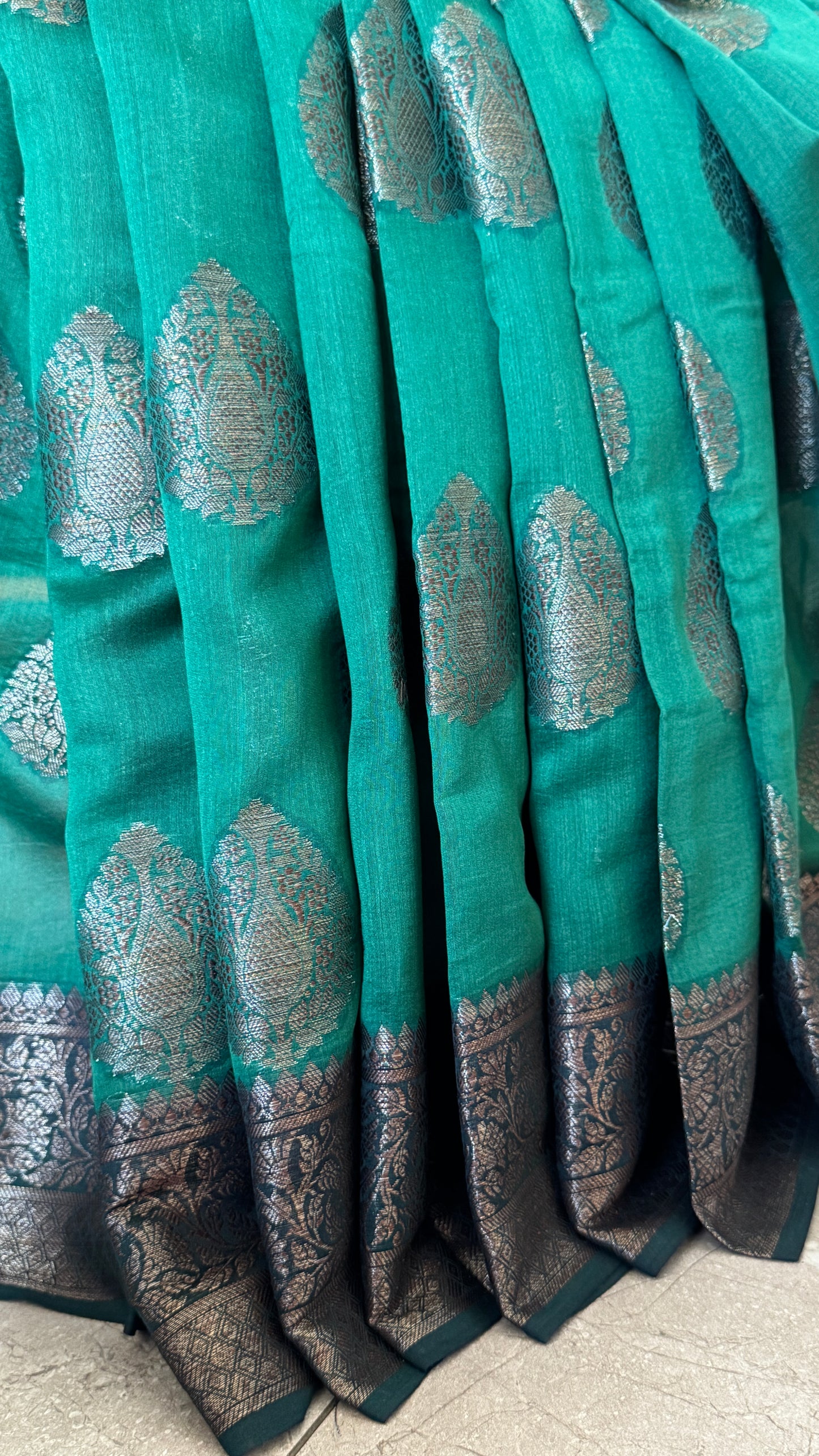 Pure Chanderi Cotton Saree – Antique Borders