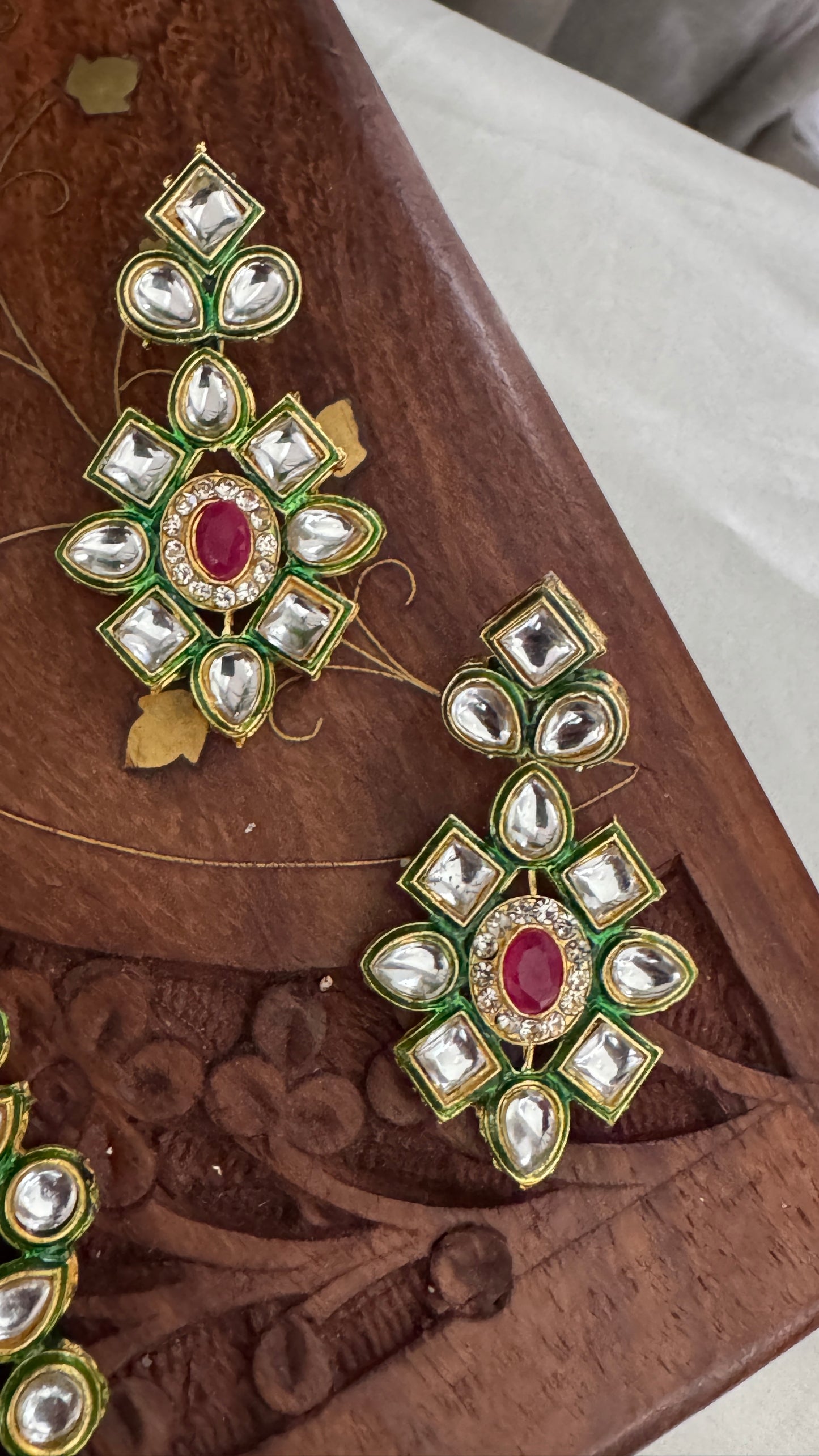 Kundan Polki Beaded Necklace Set