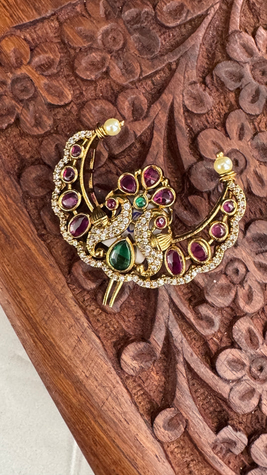 Pecock Jadai Billai Hair Brooch