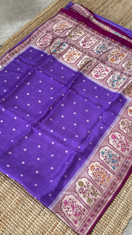 Tussar Raw Silk Handloom β Paithani Borders