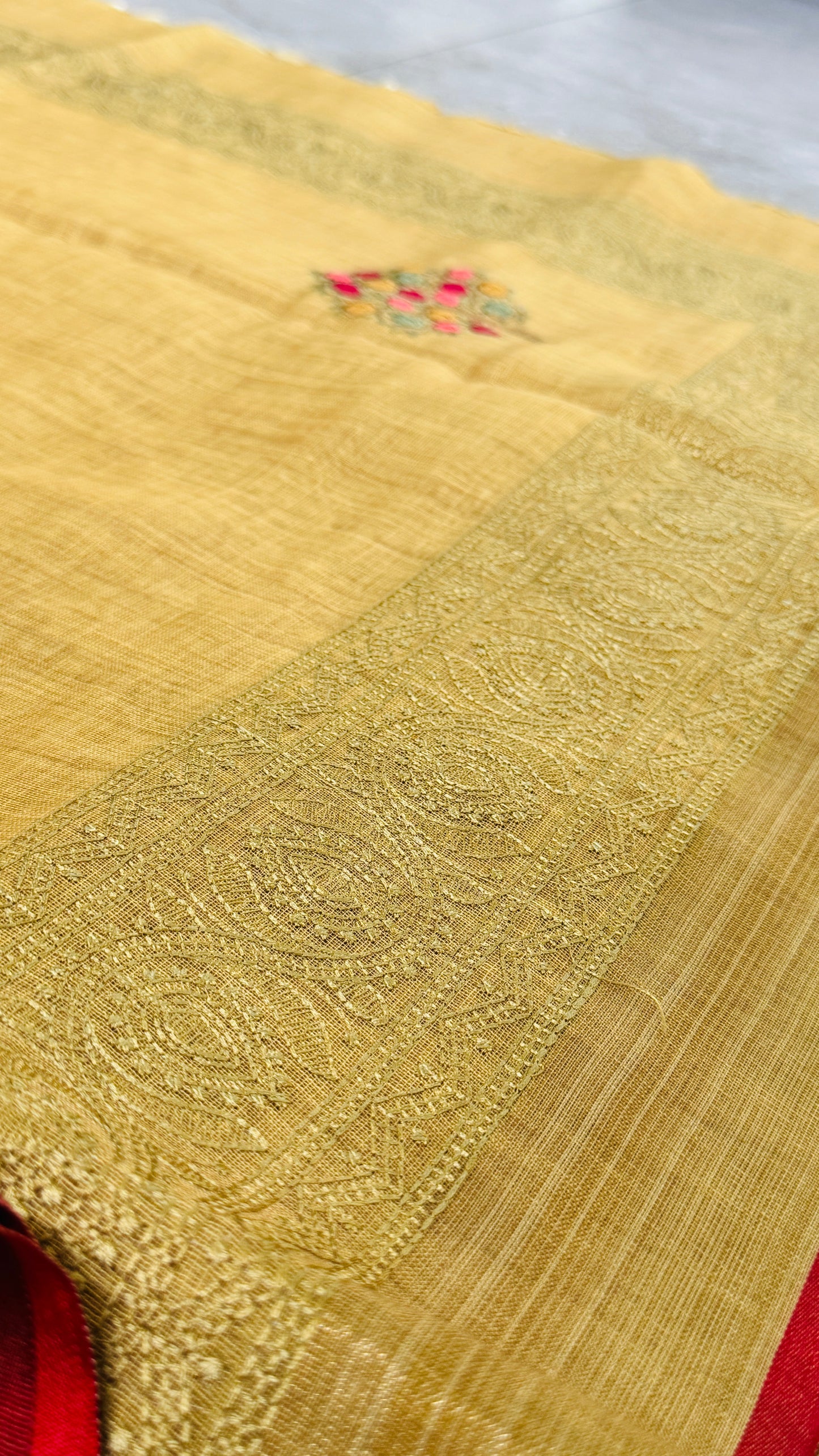 Embroidered Jute Linen Sarees – Effortless Elegance, Everyday Luxury - Yellow