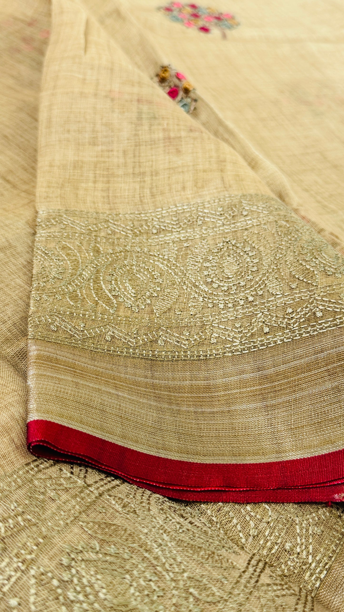Embroidered Jute Linen Sarees – Effortless Elegance, Everyday Luxury - Yellow