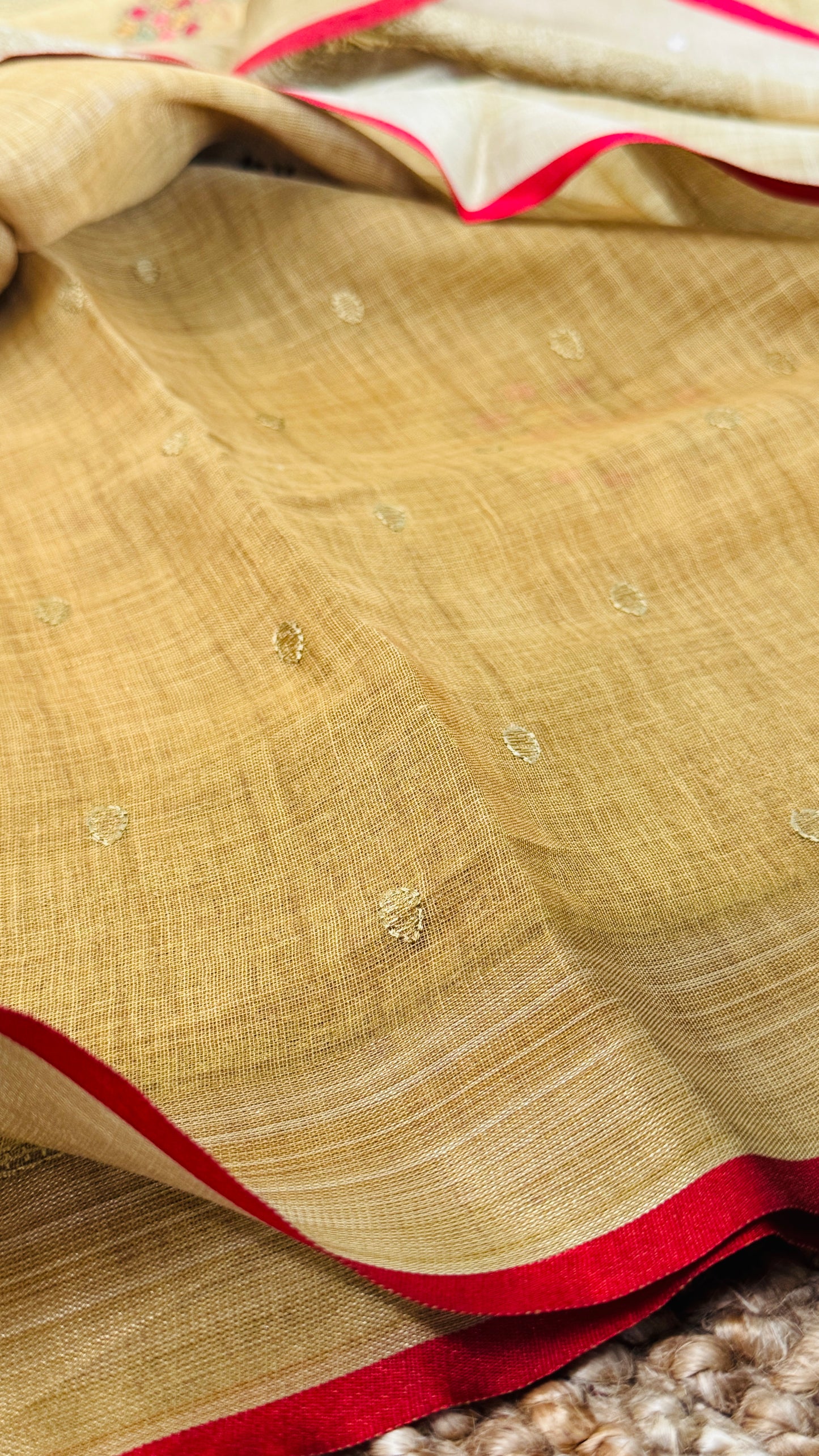 Embroidered Jute Linen Sarees – Effortless Elegance, Everyday Luxury - Yellow