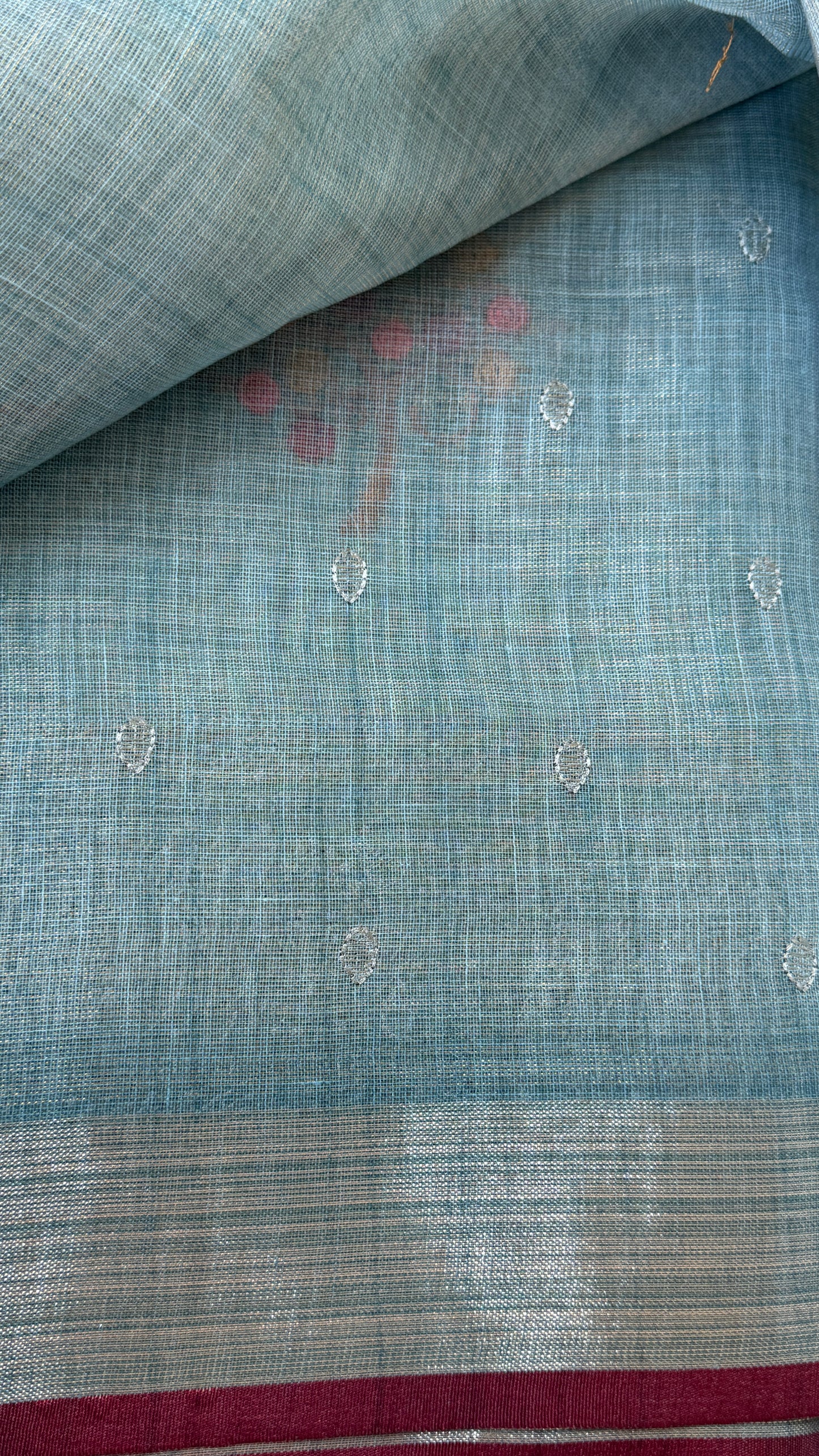 Embroidered Jute Linen Sarees – Effortless Elegance, Everyday Luxury - Blue