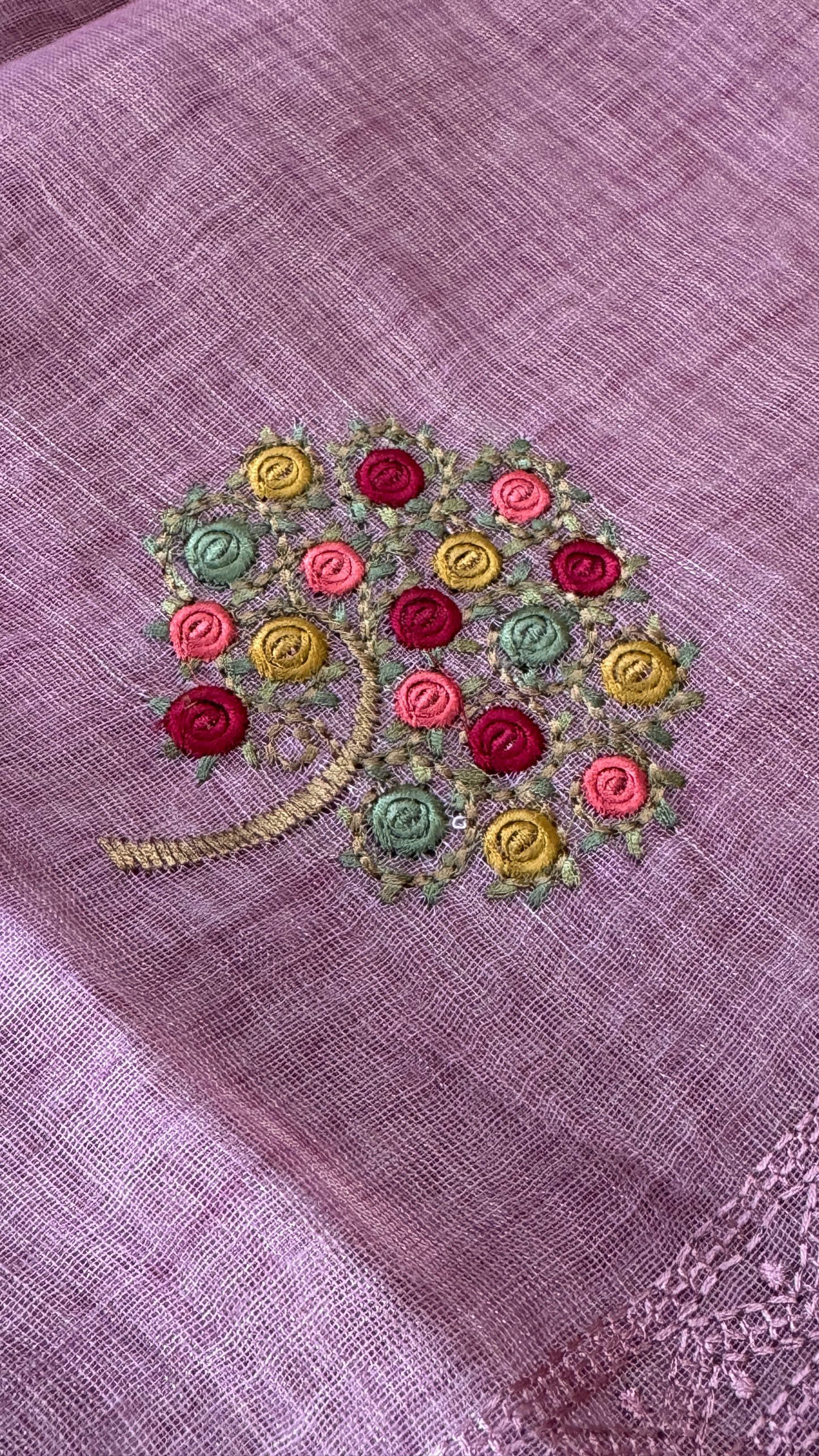 Embroidered Jute Linen Sarees – Effortless Elegance, Everyday Luxury - Pink