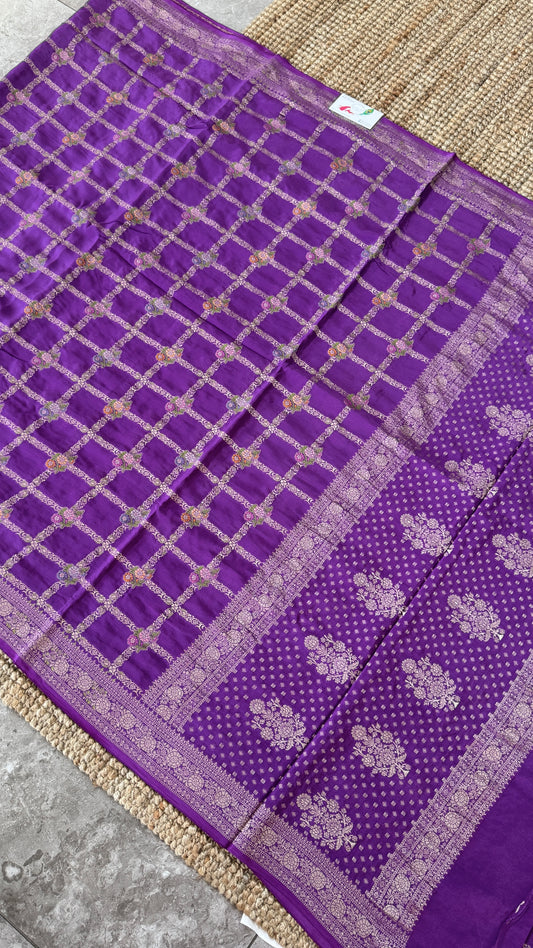 Munga Silk Banarasi Sarees - Purple Elegance