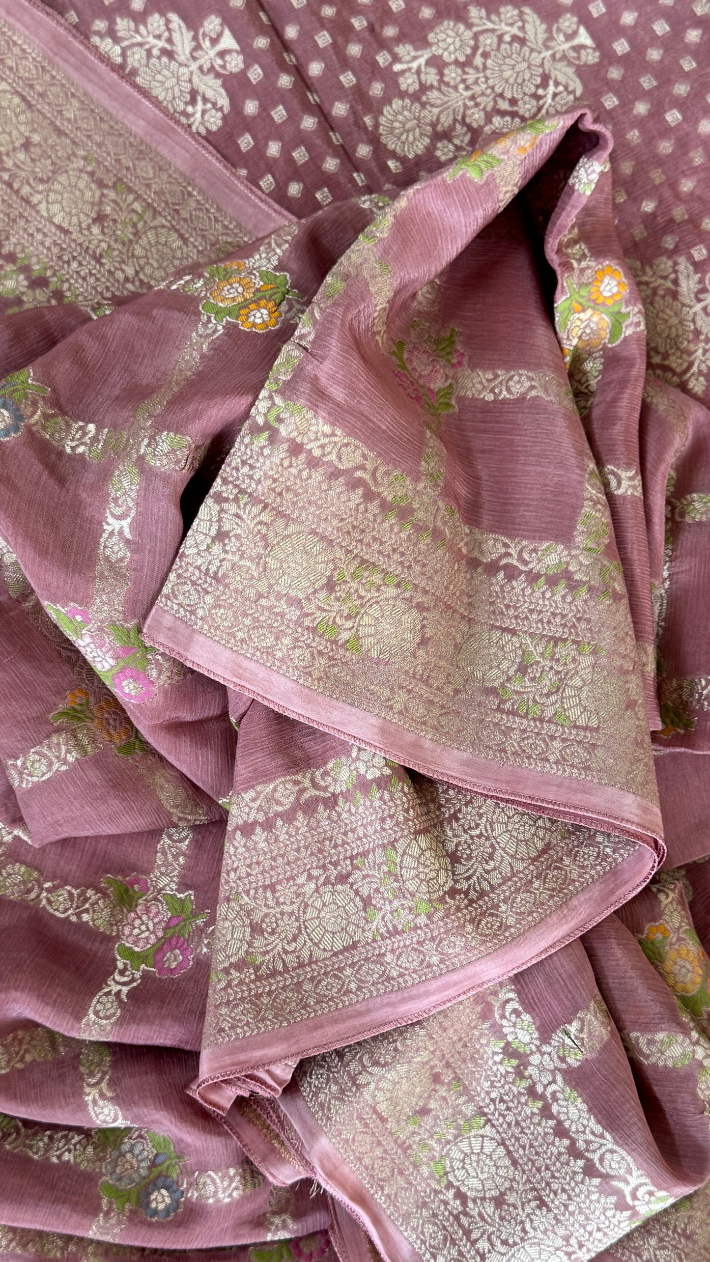 Munga Silk Banarasi Sarees - Mauve