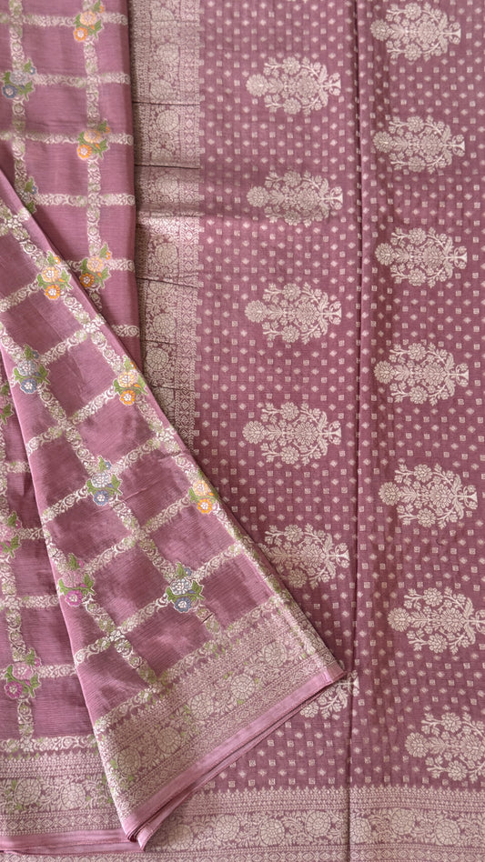 Munga Silk Banarasi Sarees - Mauve