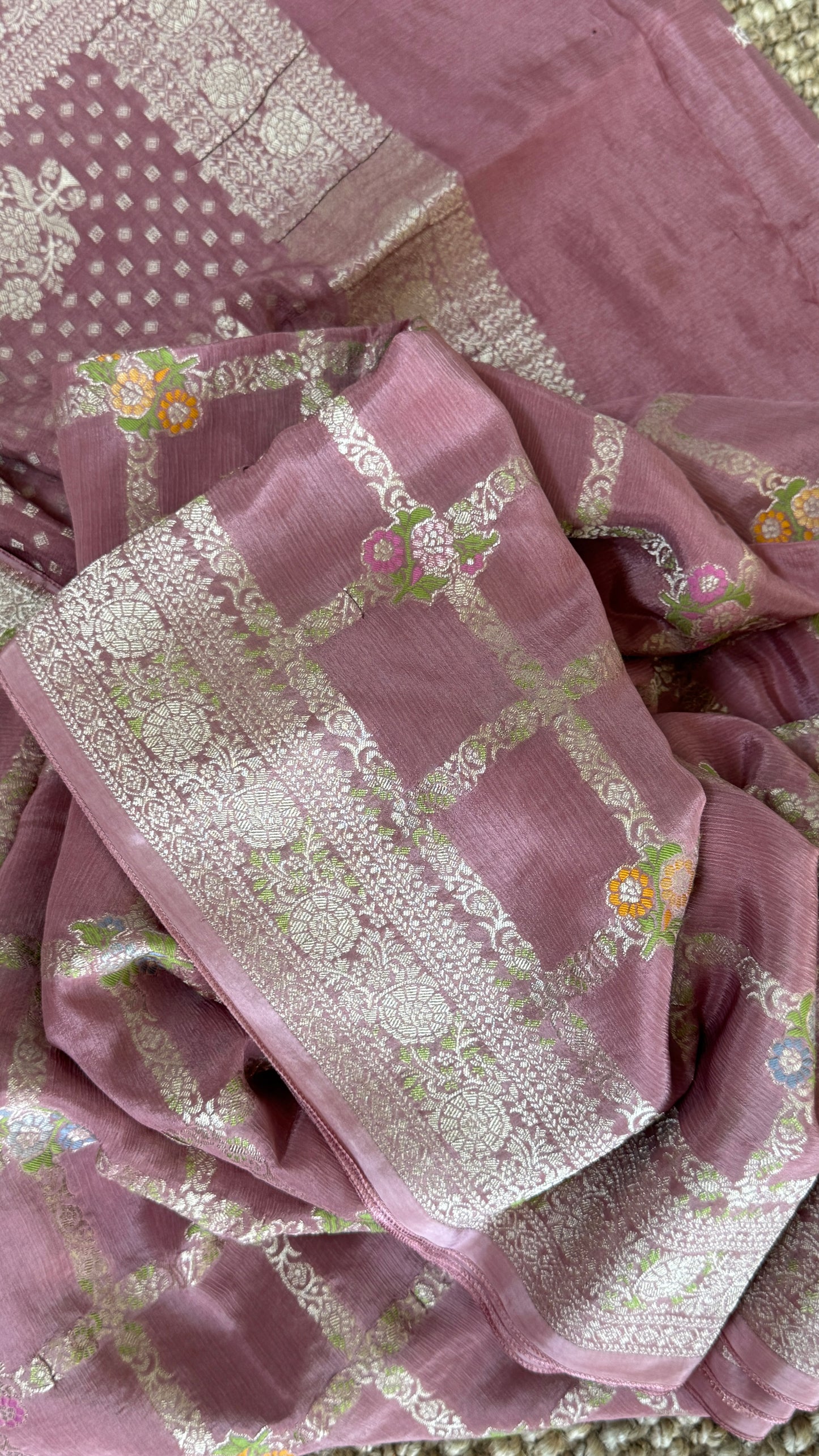 Munga Silk Banarasi Sarees - Mauve