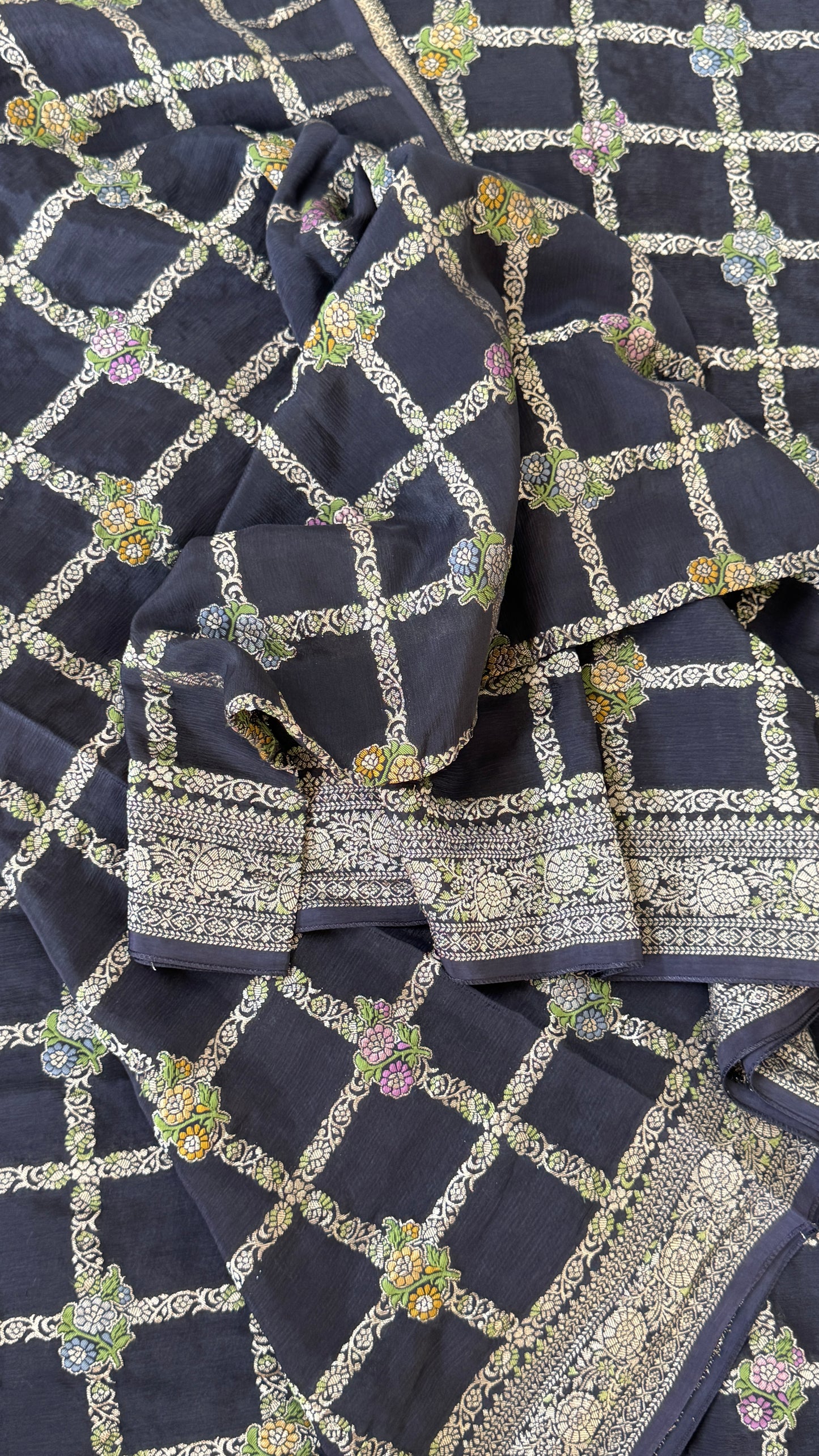 Munga Silk Banarasi Sarees - Black Elegance