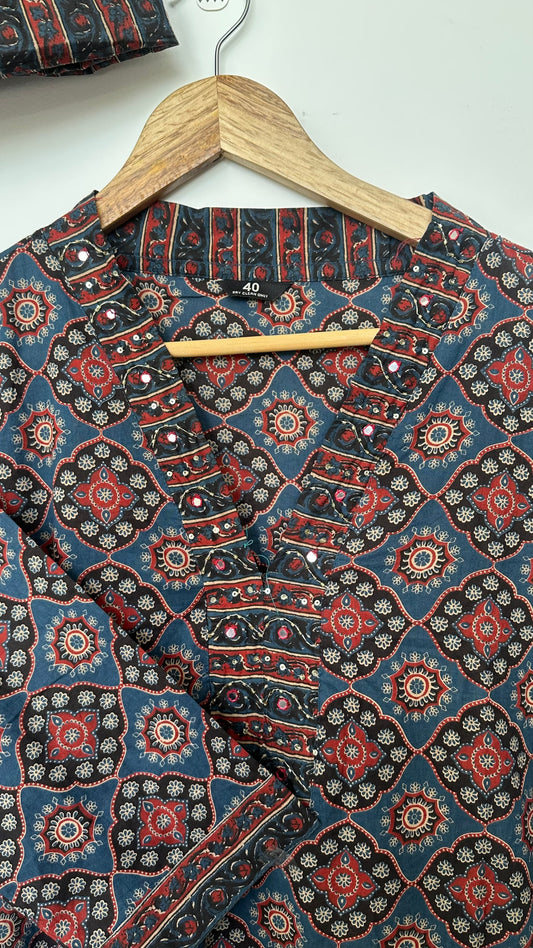 Pure Cotton Salwar Suit - Full Set - Denim Dark Blue