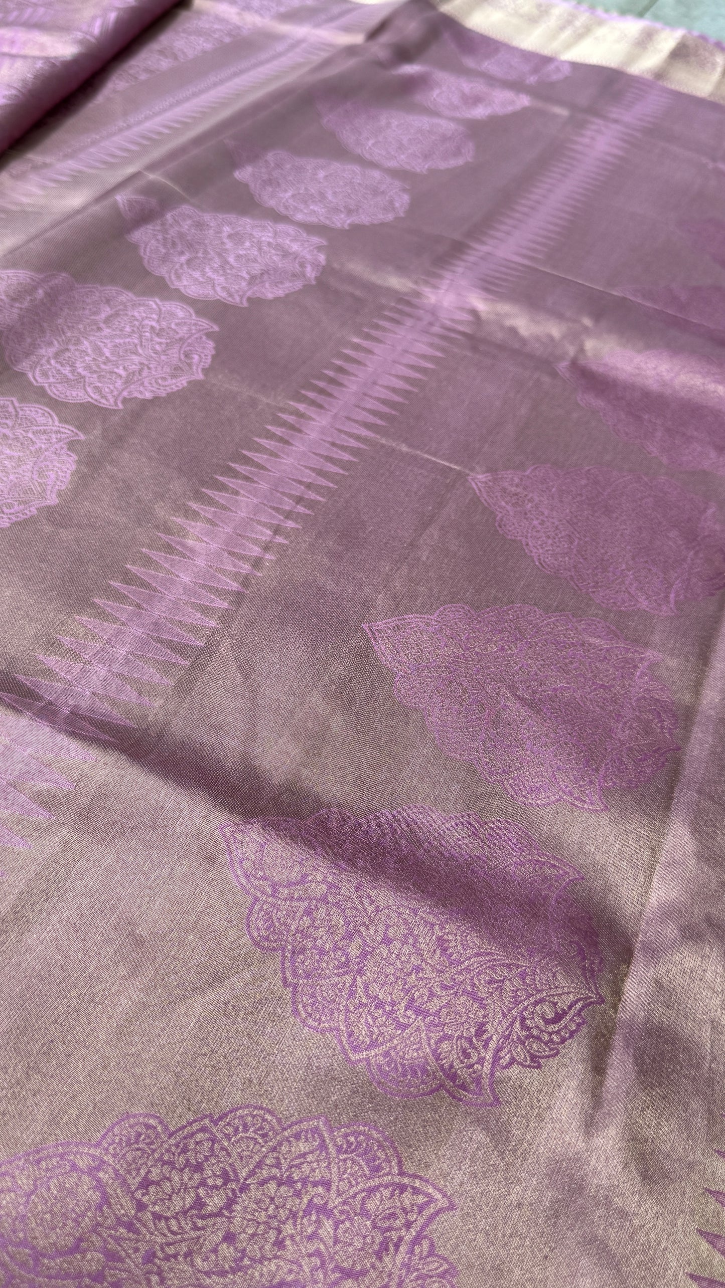 KANJIVARAM PURE SILK SAREE – Fully Brocade Saree in Pinkish Lavender