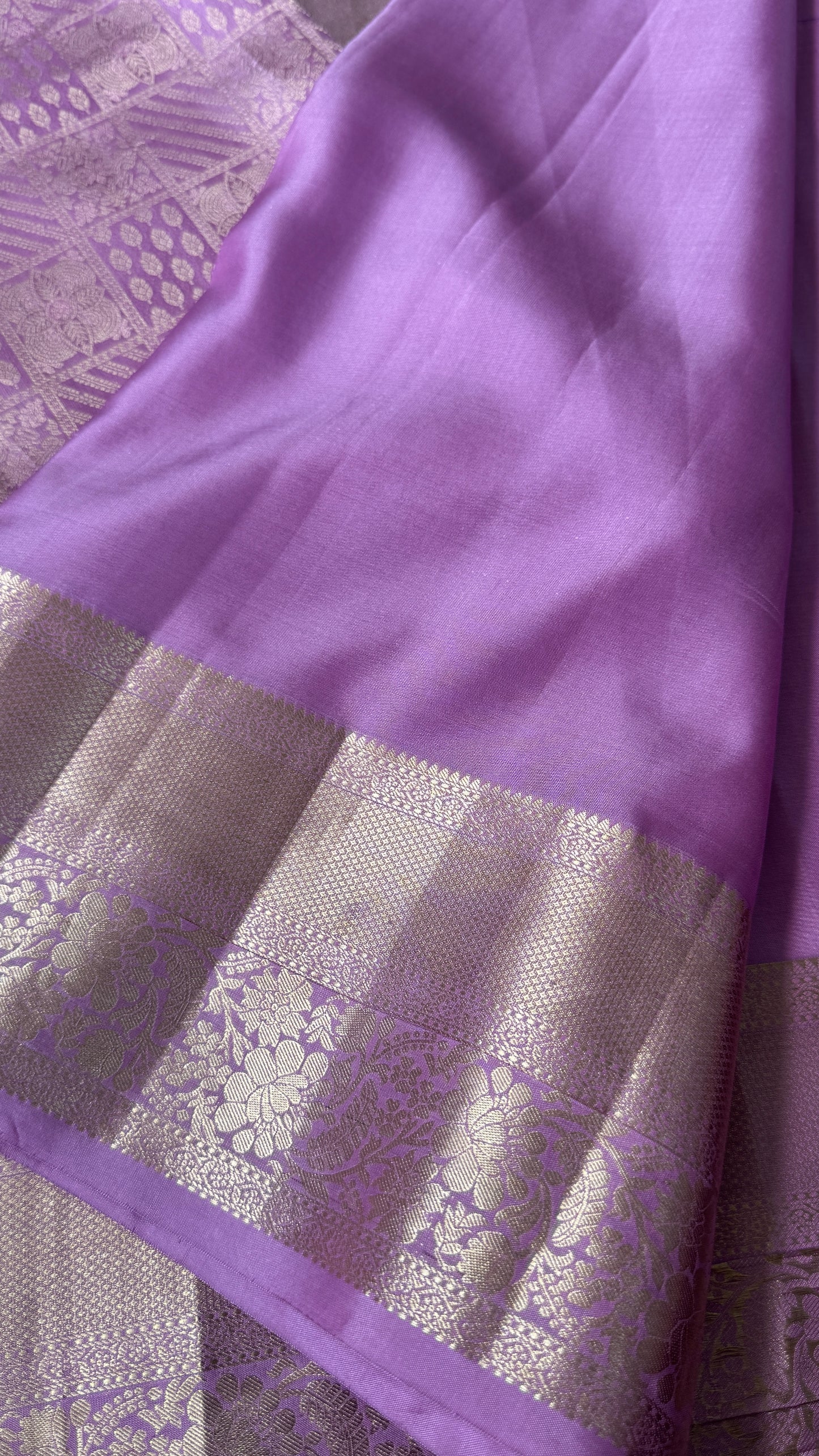 KANJIVARAM PURE SILK SAREE – Fully Brocade Saree in Pinkish Lavender