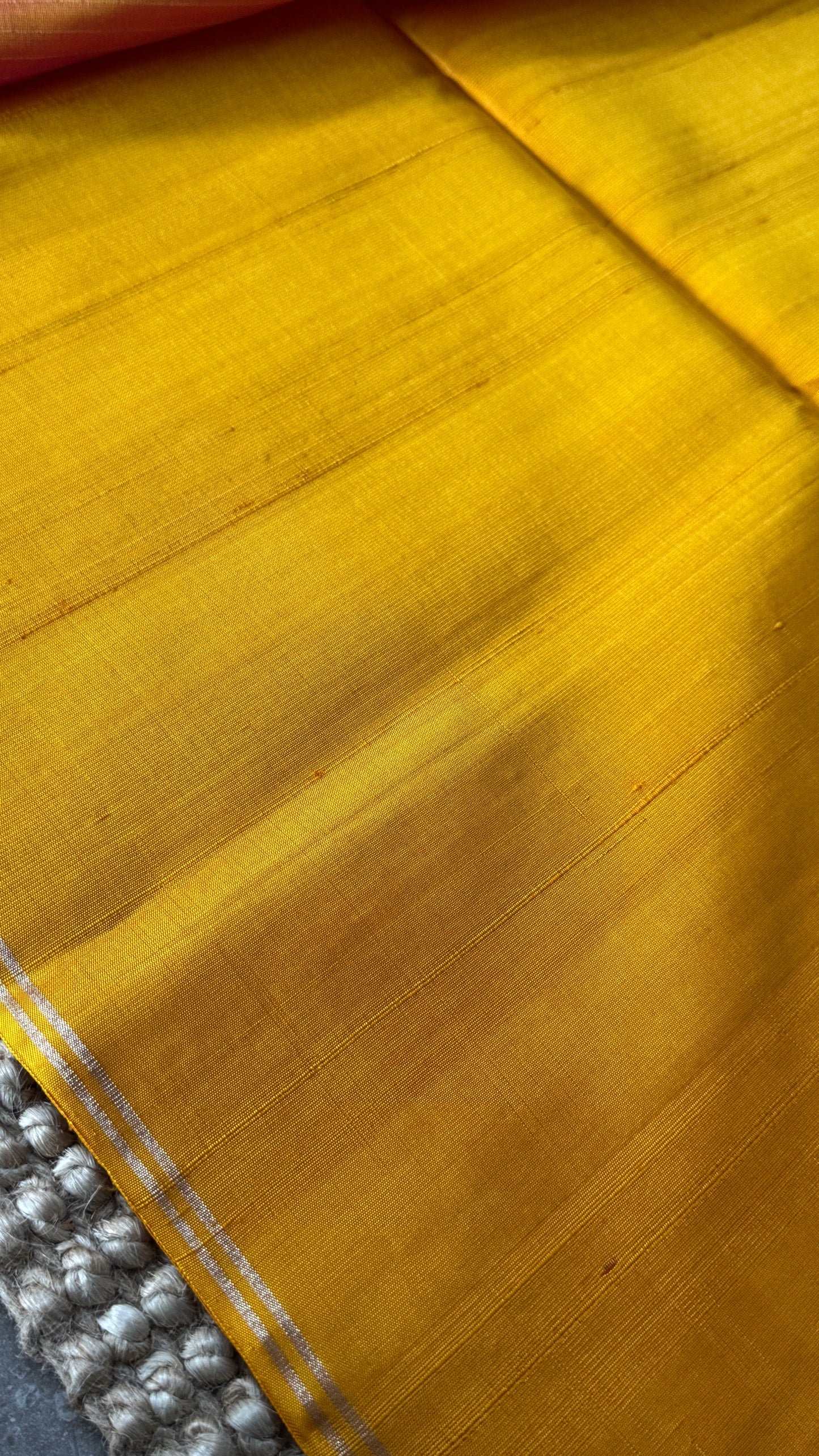 KANCHIVARAM PURE SOFT SILK HANDLOOM SAREE – MUSTARD YELLOW WITH BABY PINK PALLU